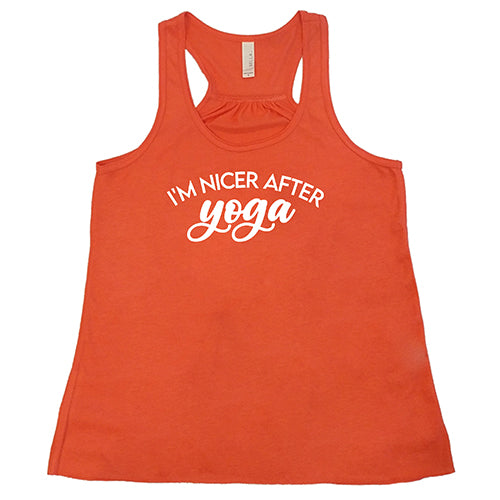 Funny Yoga Shirt for Women - 'I'm Nicer After Yoga' Cute Workout Tee - Perfect for Yoga Class, Gym, and Relaxing at Home