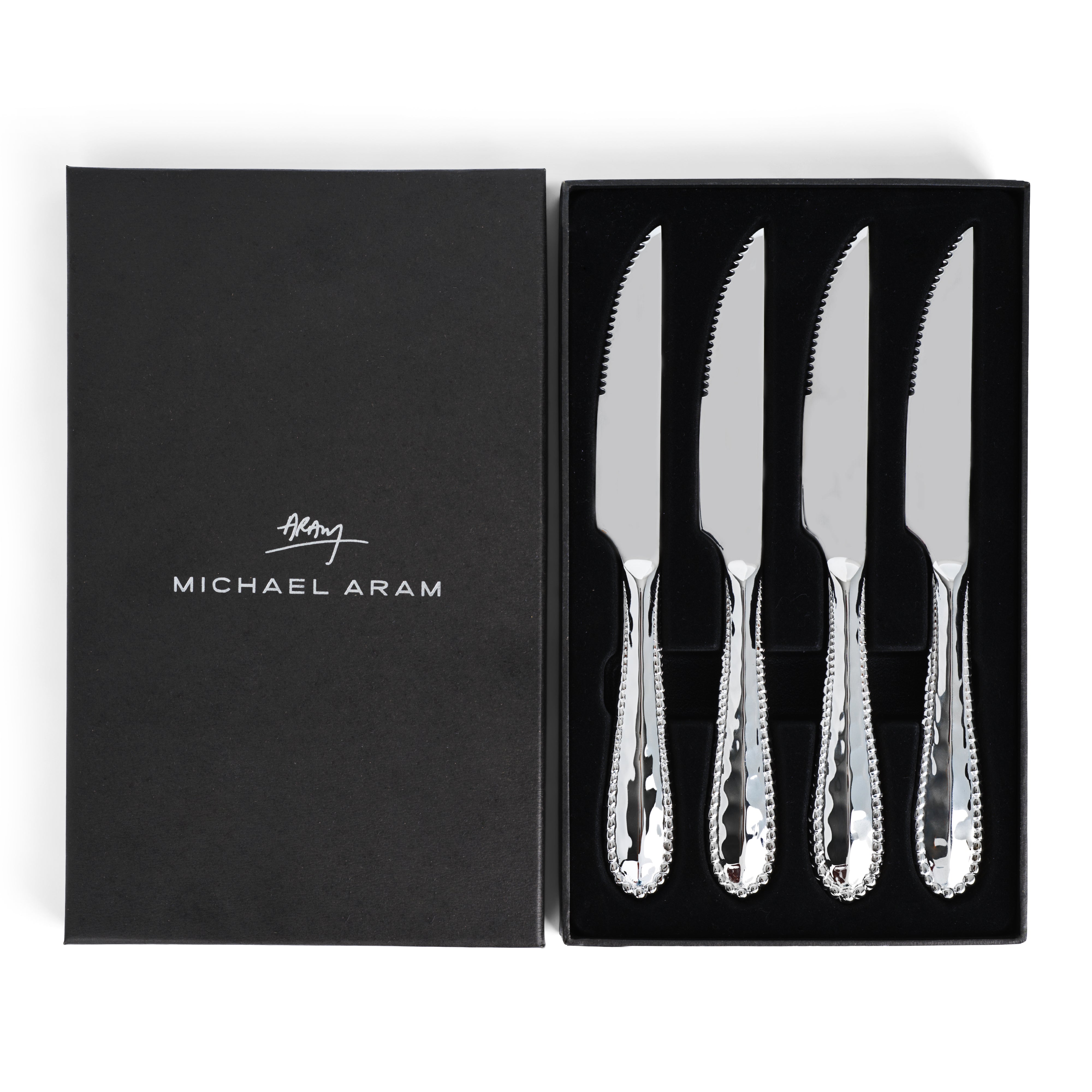 Premium Molten Steak Knife Set - 8-Piece Stainless Steel Serrated Blades with Ergonomic Handles - Perfect for Grilling, BBQ Parties & Fine Dining Steakhouse Experience at Home