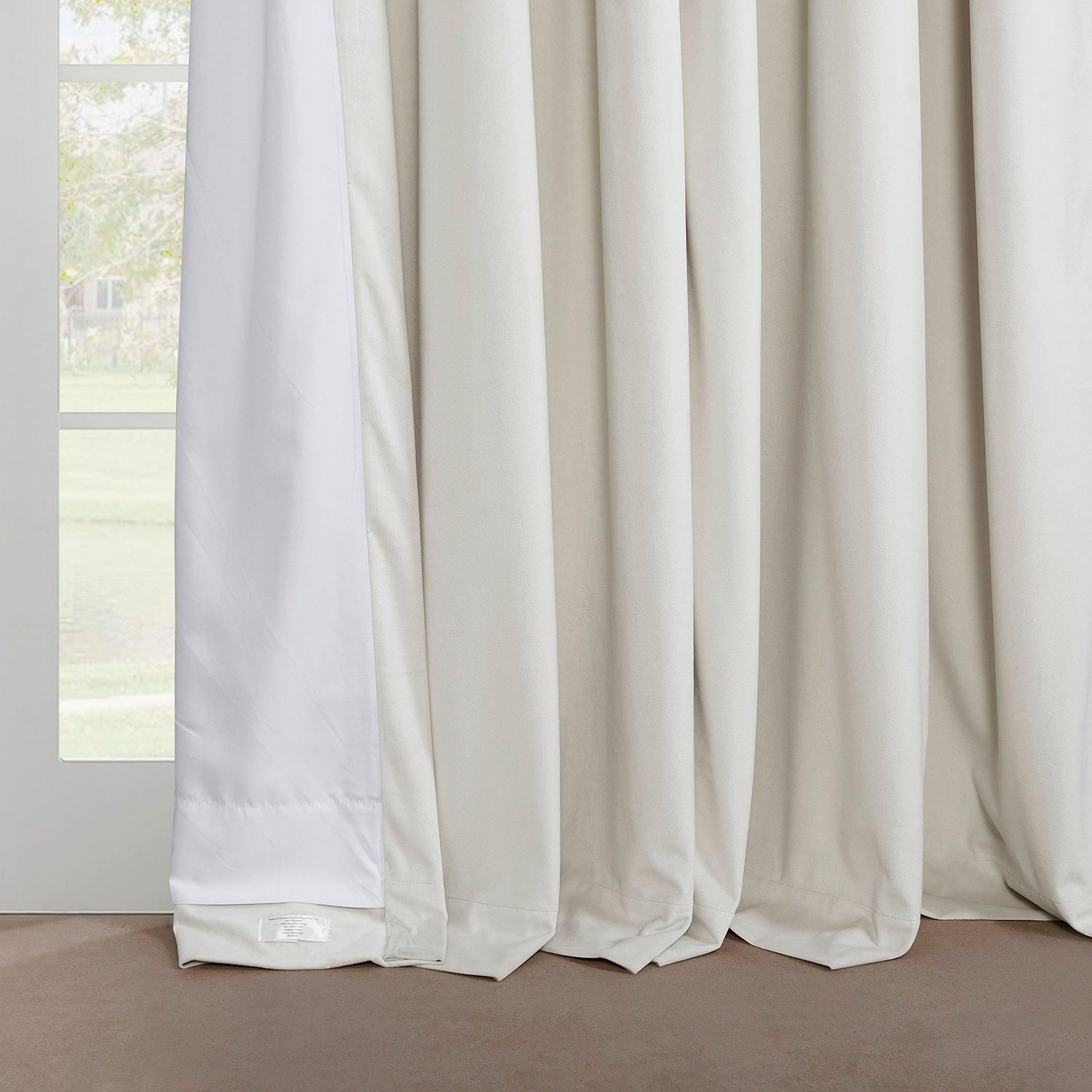 Luxury White French Pleat Velvet Blackout Curtains - Thermal Insulated Room Darkening Drapes for Bedroom & Living Room
