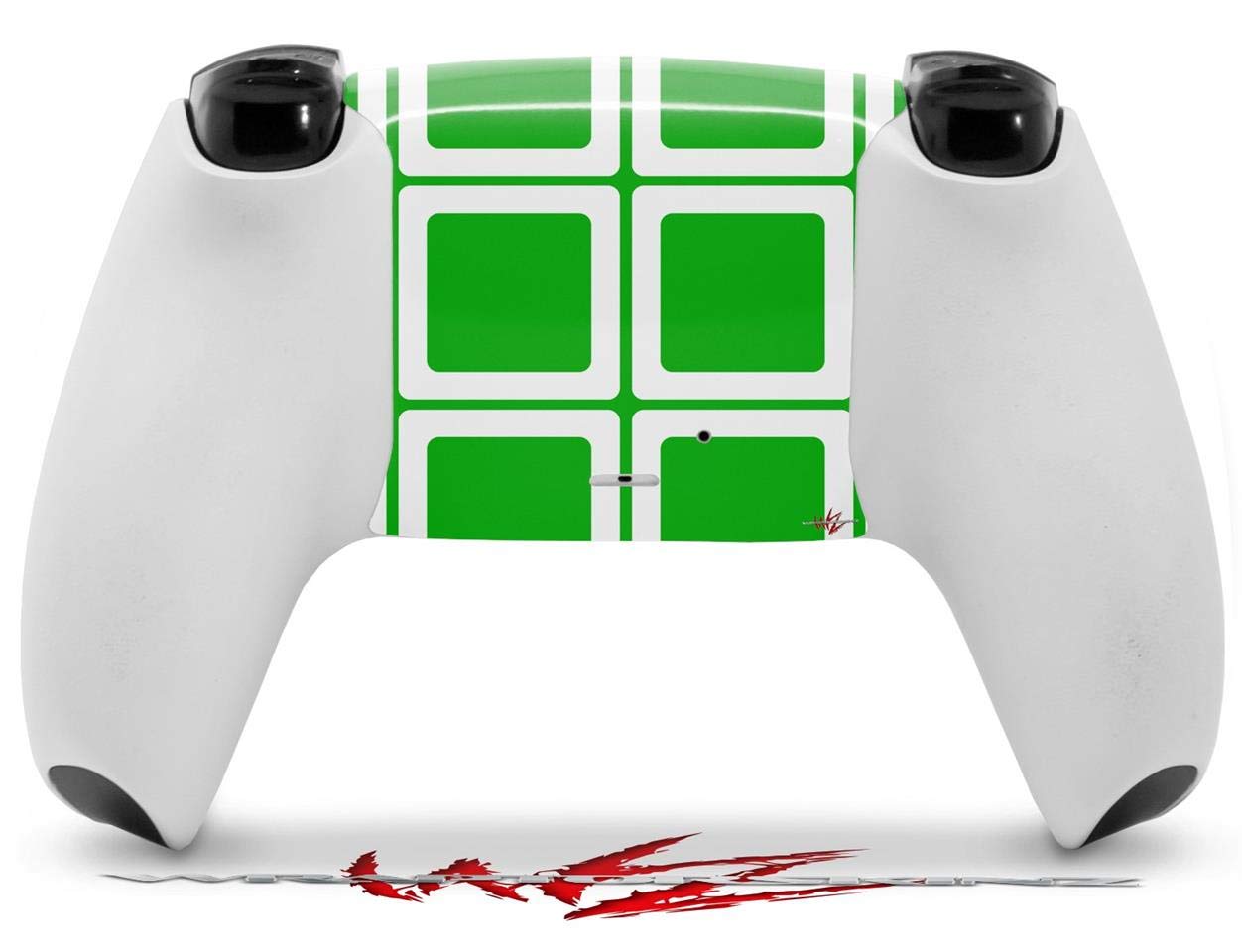 PS5 DualSense Controller Skin Wrap - Squared Green for Gaming Protection