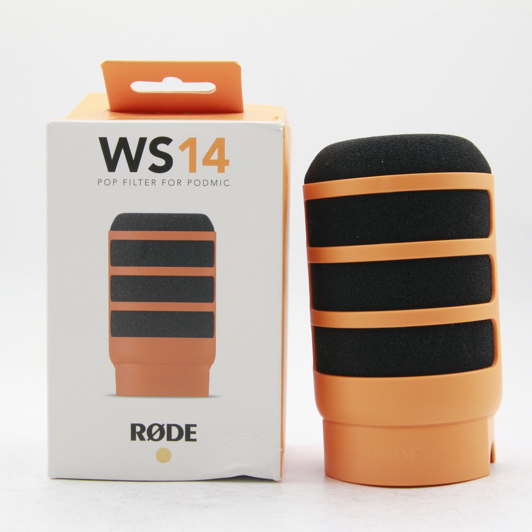 Rode WS14 Pop Filter for PodMic (Orange) - Open Box - Perfect for Podcasting, Streaming & Voice Recording
