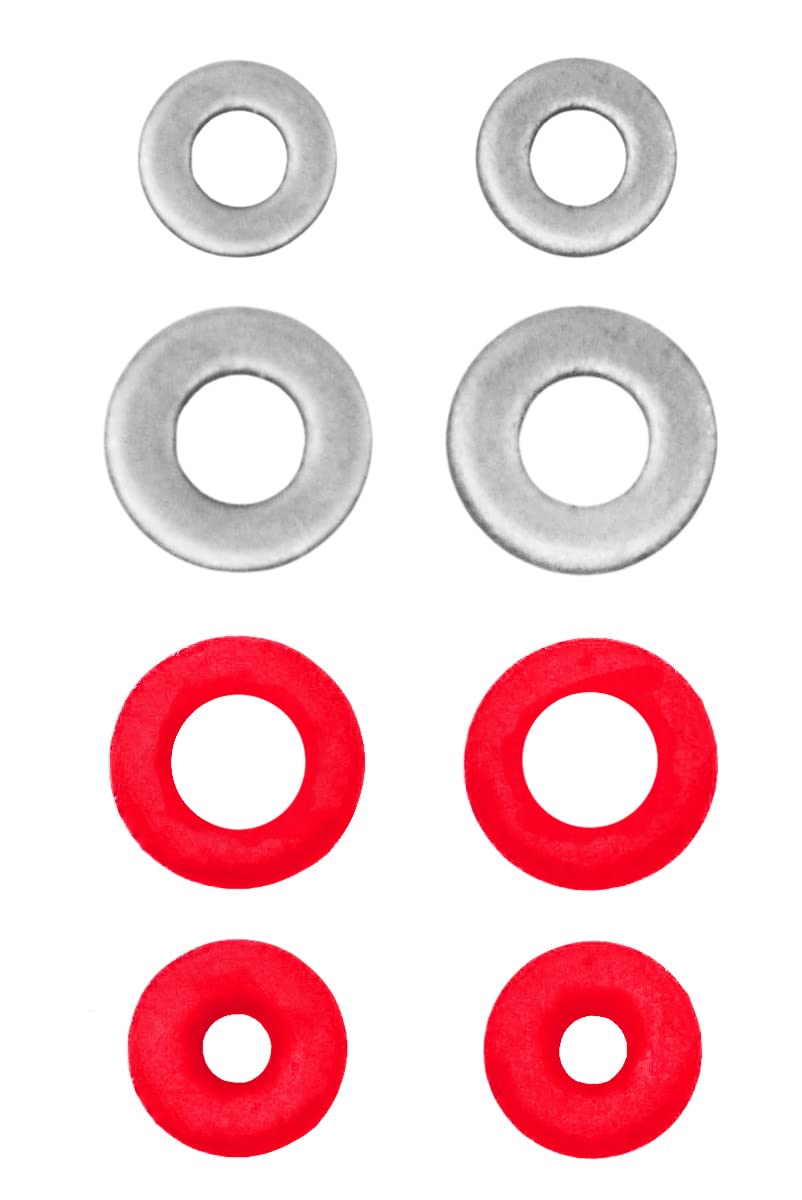 Premium Teak Tuning Y-Truck/Dynamic Truck Edition O-Ring Tuning Kit (Red) - Upgrade Your Longboard/Skateboard Performance for Smooth Rides & Precision Control