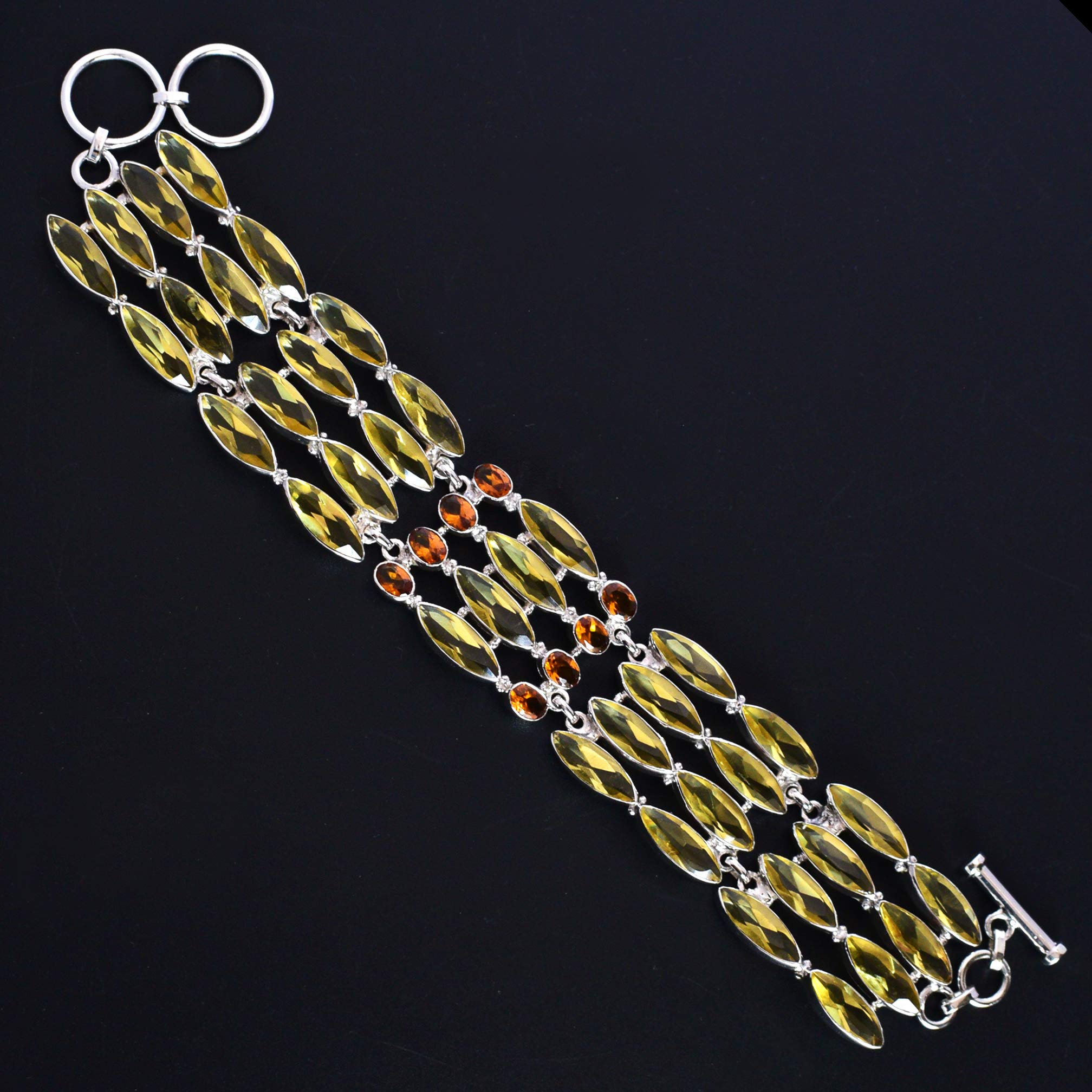 Lemon Quartz Gemstone Bracelet - 925 Sterling Silver Designer Jewelry for Women, Gift for Her, Birthday, Anniversary & Everyday Wear