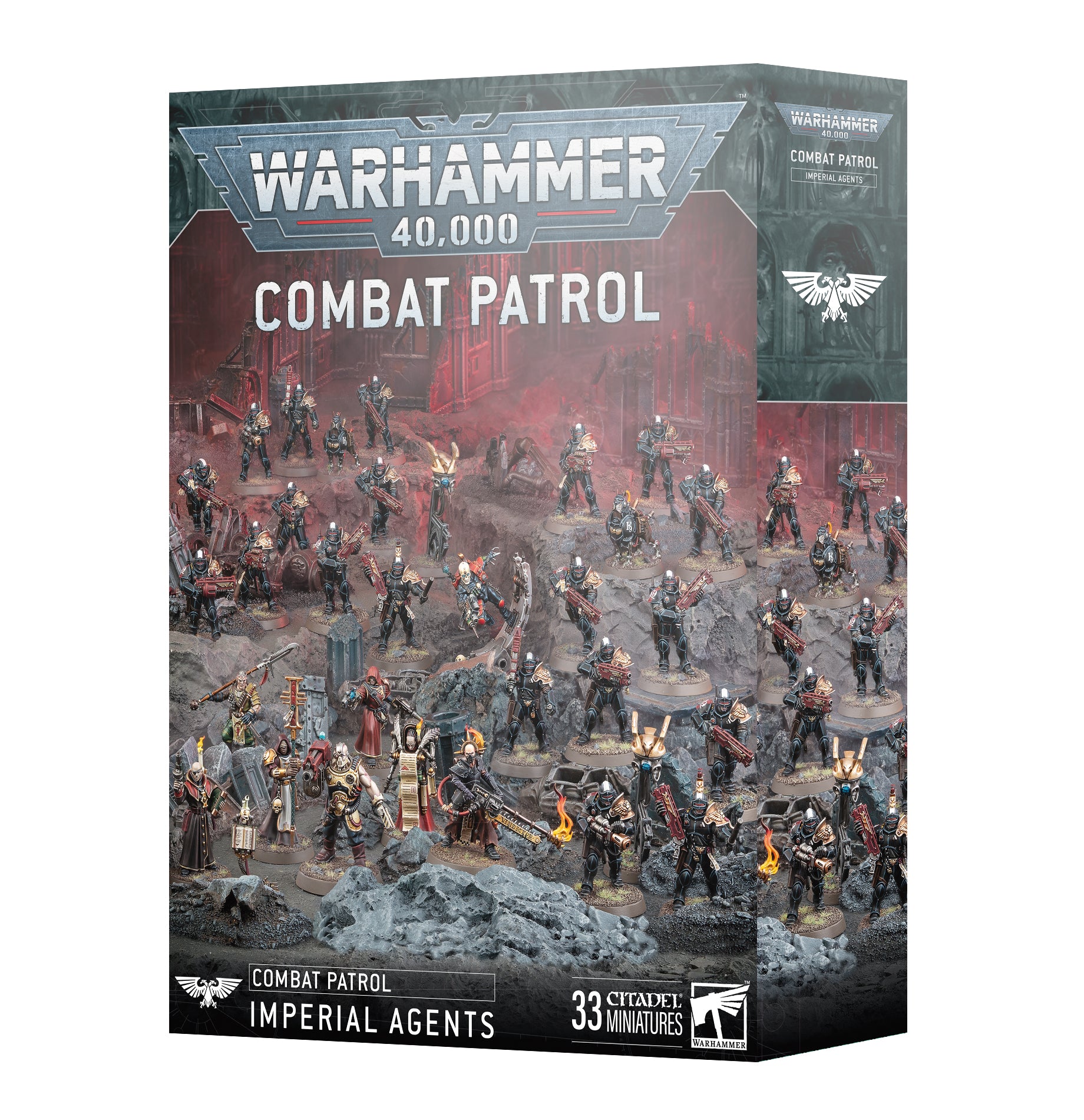 Warhammer 40K Imperial Agents Combat Patrol Set - 40K Miniature Wargaming Starter Army for Tabletop Battles - Perfect for Beginners and Collectors (Battlefield Scenarios, Competitive Play, Warhammer 40K Gaming Sessions)