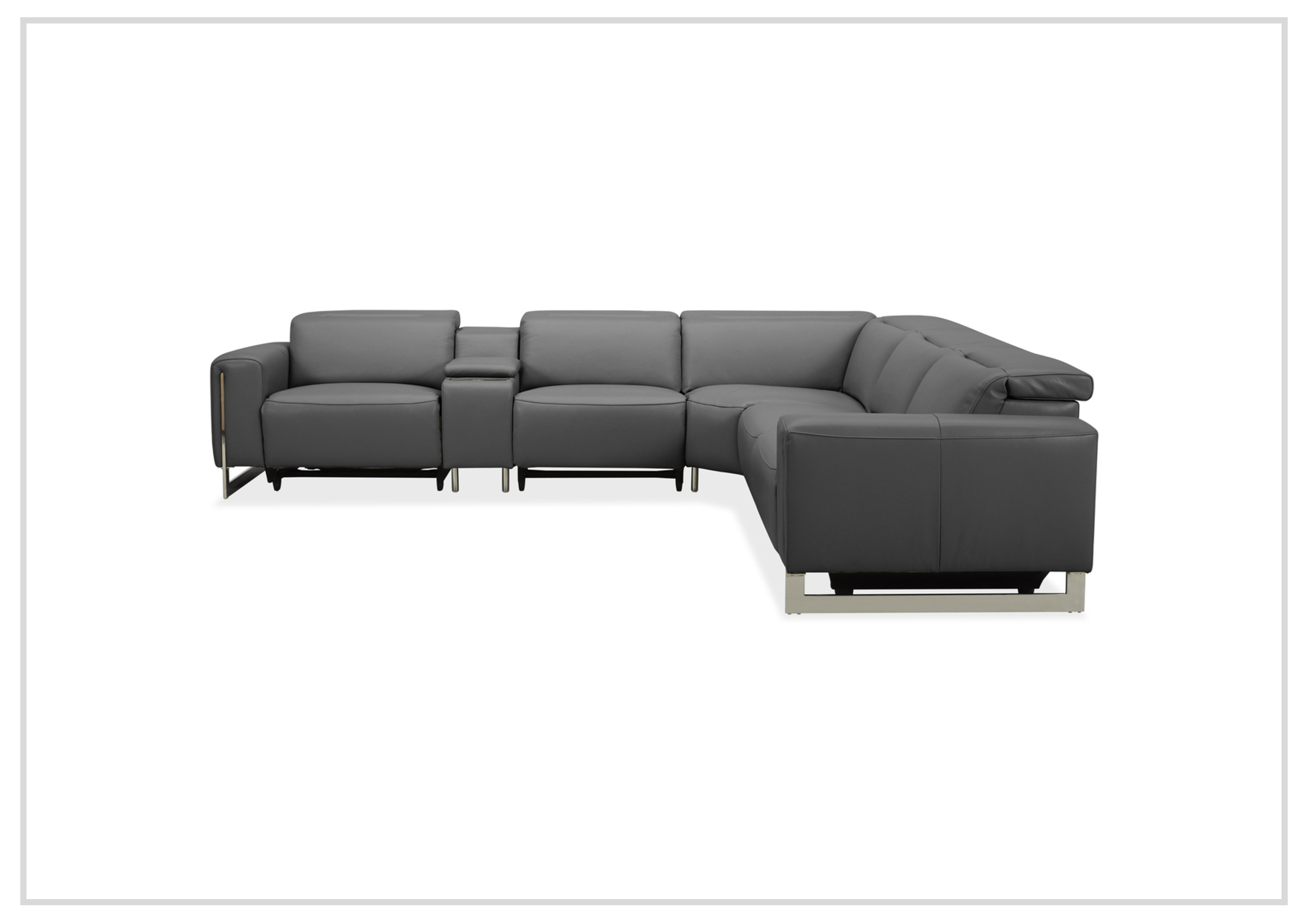 Gio Italia Picasso 6-Piece Motion Recliner Sectional Sofa Set with Power Recline & Cup Holders - Modern L-Shaped Living Room Furniture for Home Theater & Family Gatherings