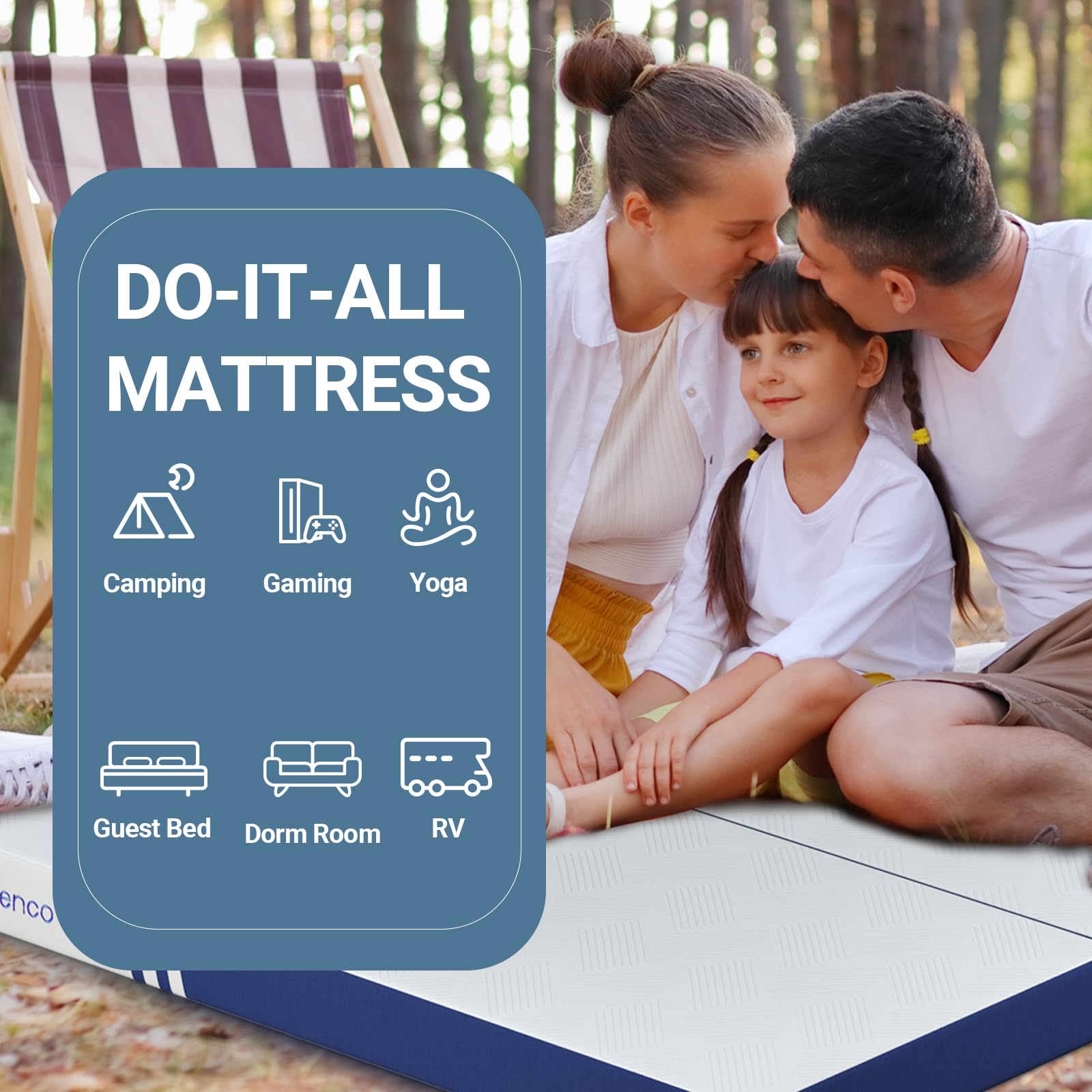 Avenco 4 Inch Foldable Memory Foam Mattress Queen Size (80