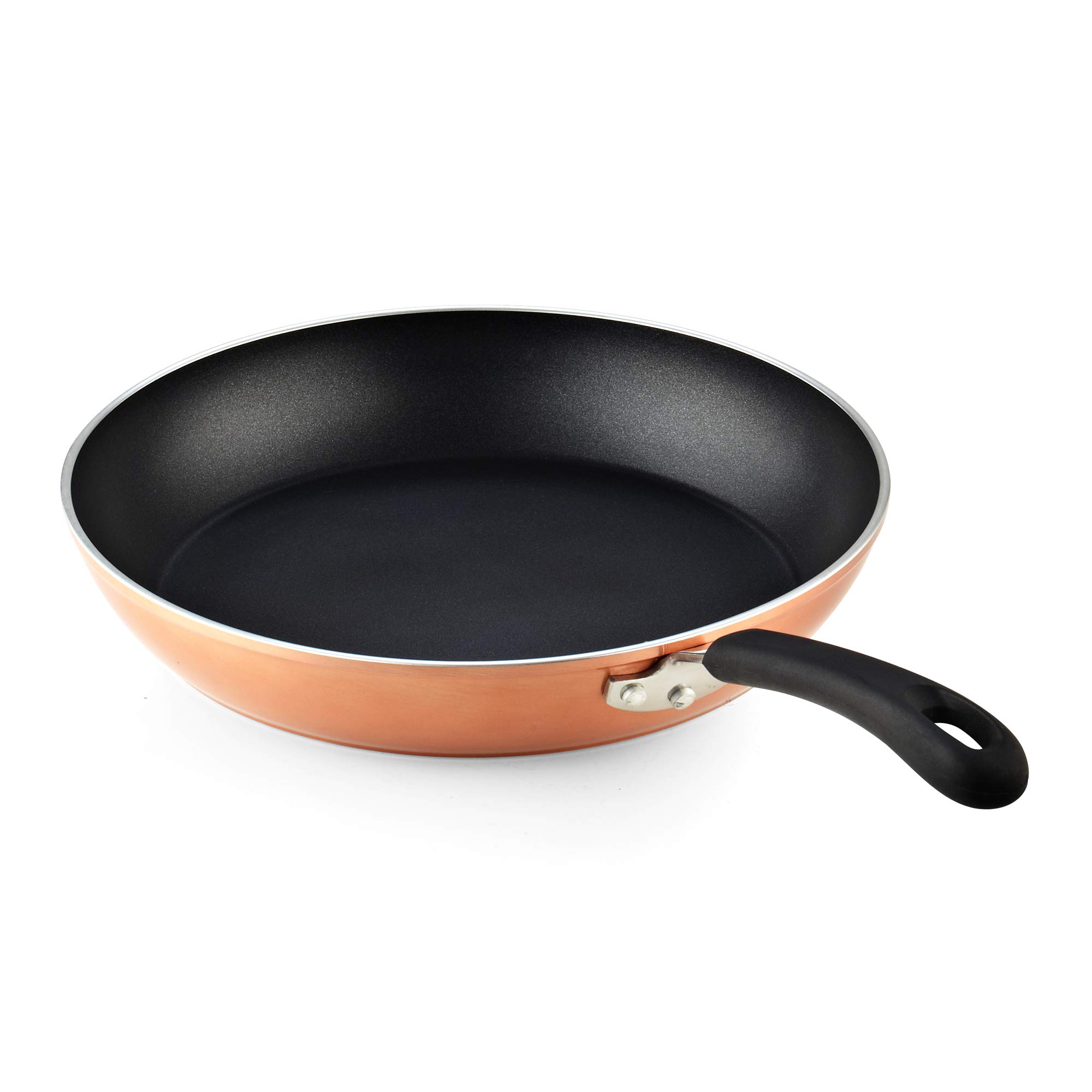 Cook N Home Nonstick Frying Pan Skillet Set - 3-Piece (8, 9.5, 12 Inch) - Induction Compatible Copper Sauté Pan, Omelet & Egg Fry Pan for Professional Cooking & Home Kitchen Use