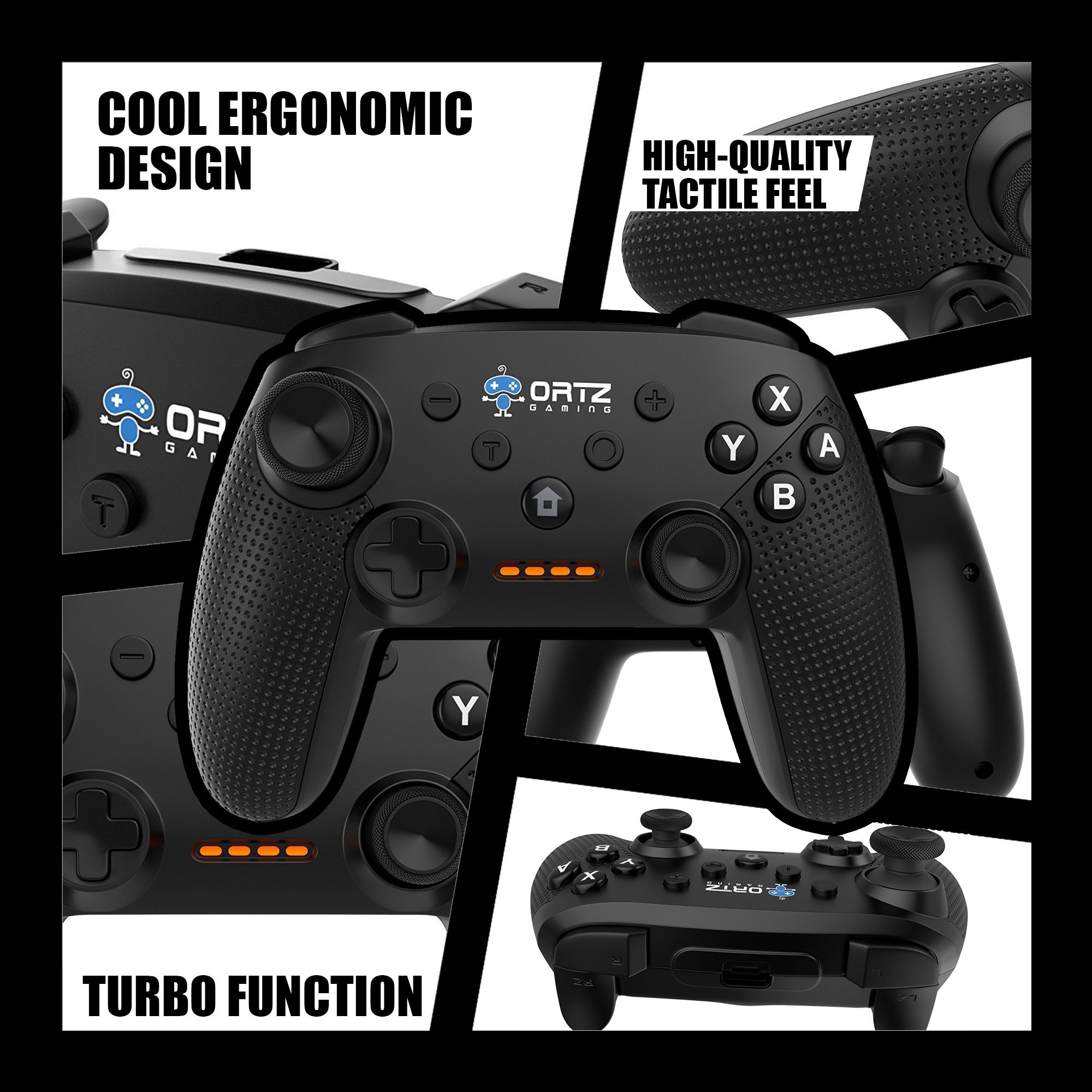 Ortz Wireless Gaming Controller for Nintendo Switch, PC, Windows 7/10 & Android - Free Analog Sticks Included with Turbo Buttons | Perfect for Home Gaming, Travel & Multiplayer Sessions