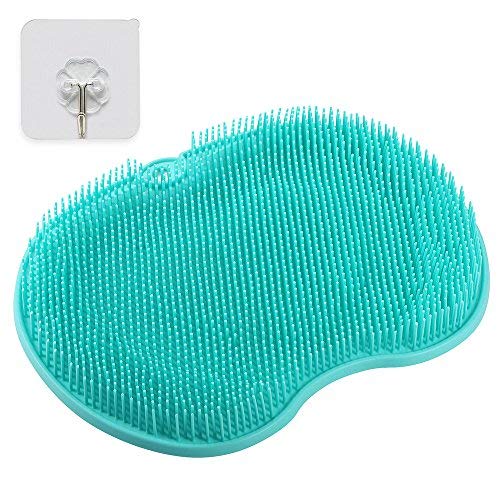 Extra Large Shower Foot Scrubber & Massager with Non-Slip Suction Cups - Soft Bristles for Exfoliation & Improved Circulation (11.8