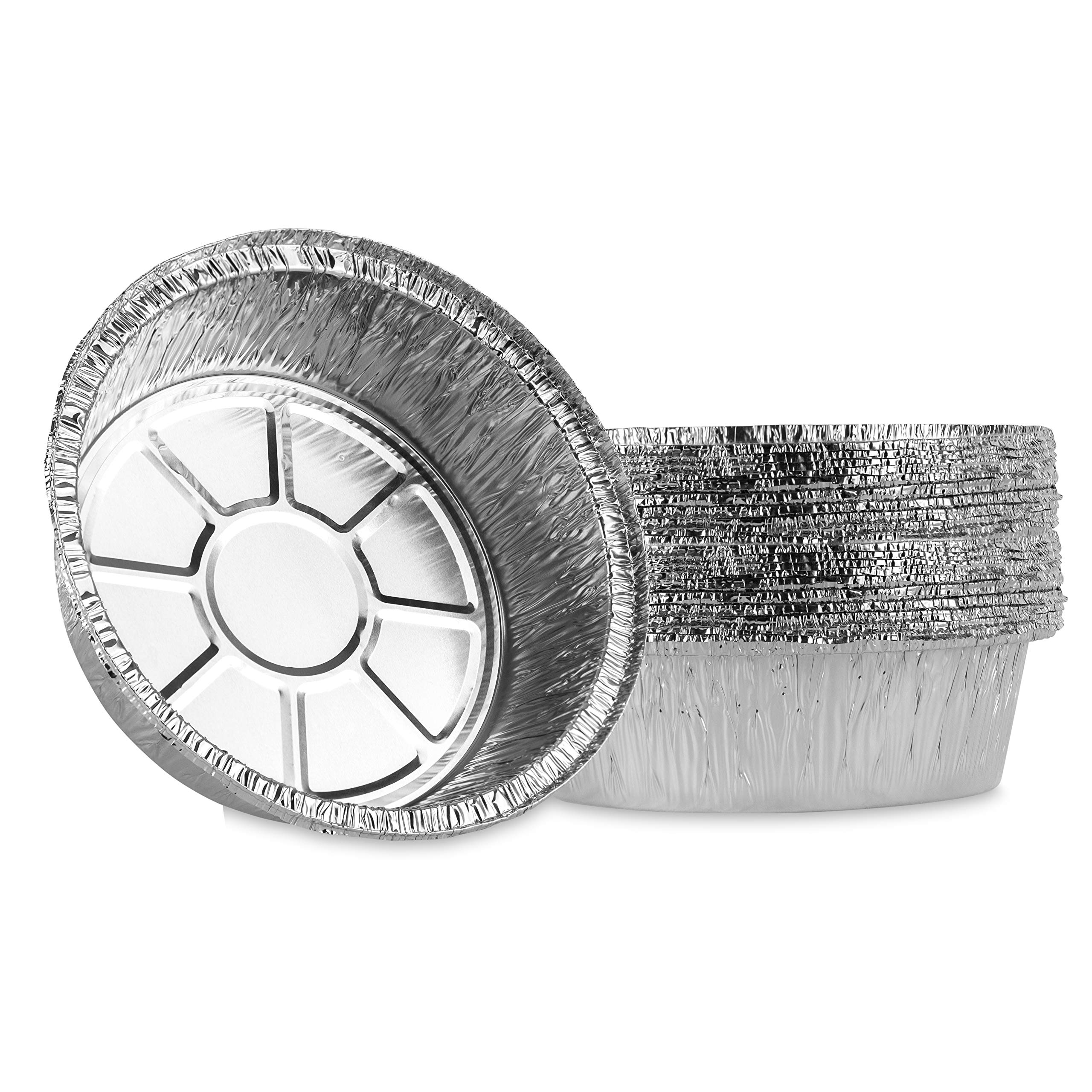 Plasticpro 6-Inch Round Disposable Aluminum Cake Pans - Oven & Freezer Safe for Baking, Cooking, Storage, Roasting & Reheating - Pack of 20 - Perfect for Birthday Parties, Picnics & Meal Prep