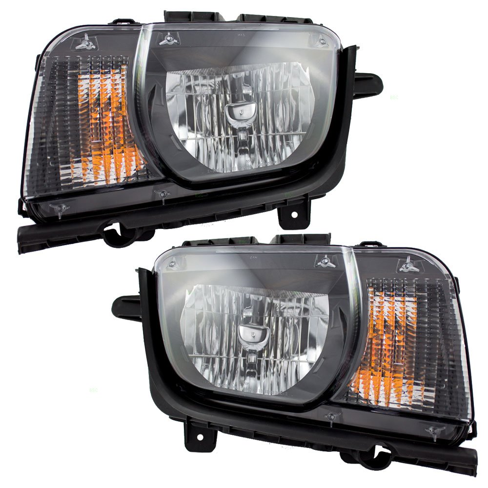 Brock Halogen Headlights Set for 2010-2013 Chevrolet Camaro - Pair with Housing - Upgrade Your Night Driving & Style (Perfect for Daily Commute, Road Trips & Car Shows)