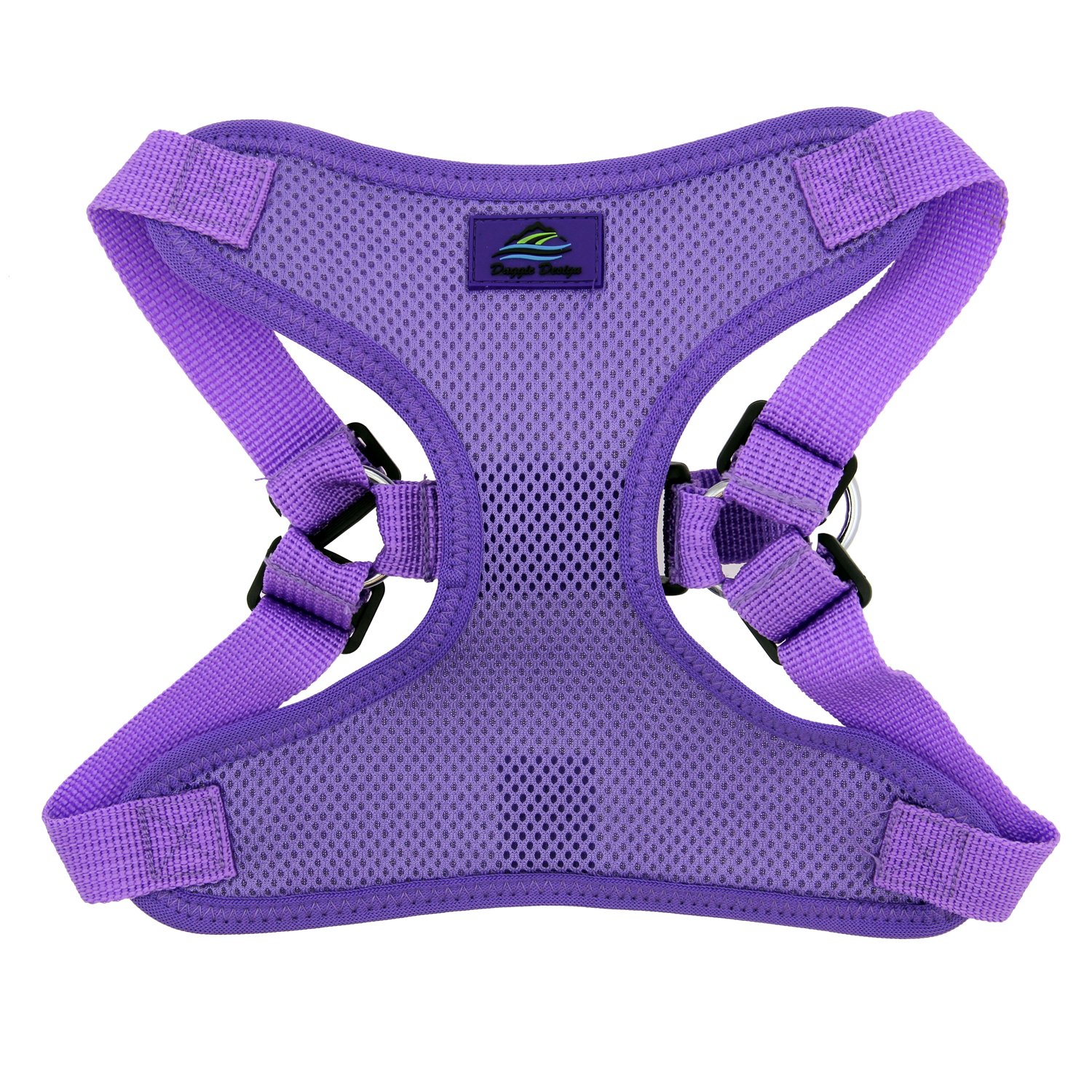 Doggie Design No-Choke Dog Harness - Breathable Mesh Polyester Pet Vest with Easy Step-in Design | Paisley Purple Large | Perfect for Walking, Hiking & Outdoor Adventures