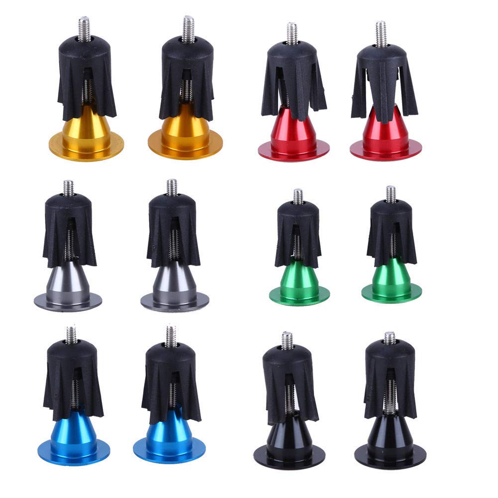 Aluminum Bicycle Bar End Plugs - Durable Bike Handlebar Caps for Road, Mountain & BMX Bikes (1 Pair, Red) - Perfect for Cycling Safety and Handlebar Protection