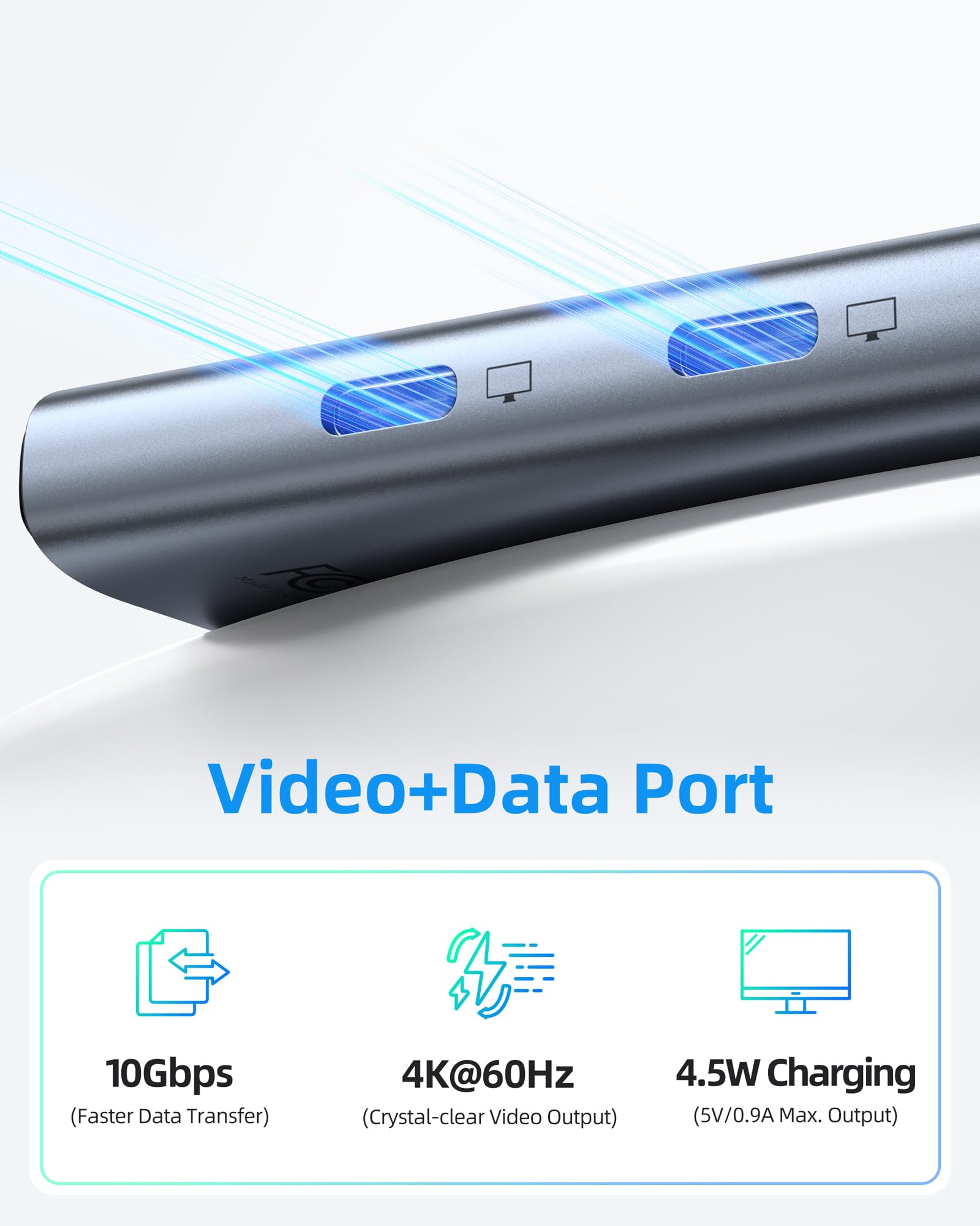 Selore&S-Global 5-in-1 USB C Hub Multiport Adapter with Dual 4K/60Hz HDMI, 10Gbps Data Transfer, 100W PD Charging - Compatible with MacBook Pro/Air, Dell XPS, Surface Pro for Home Office & Gaming Setup