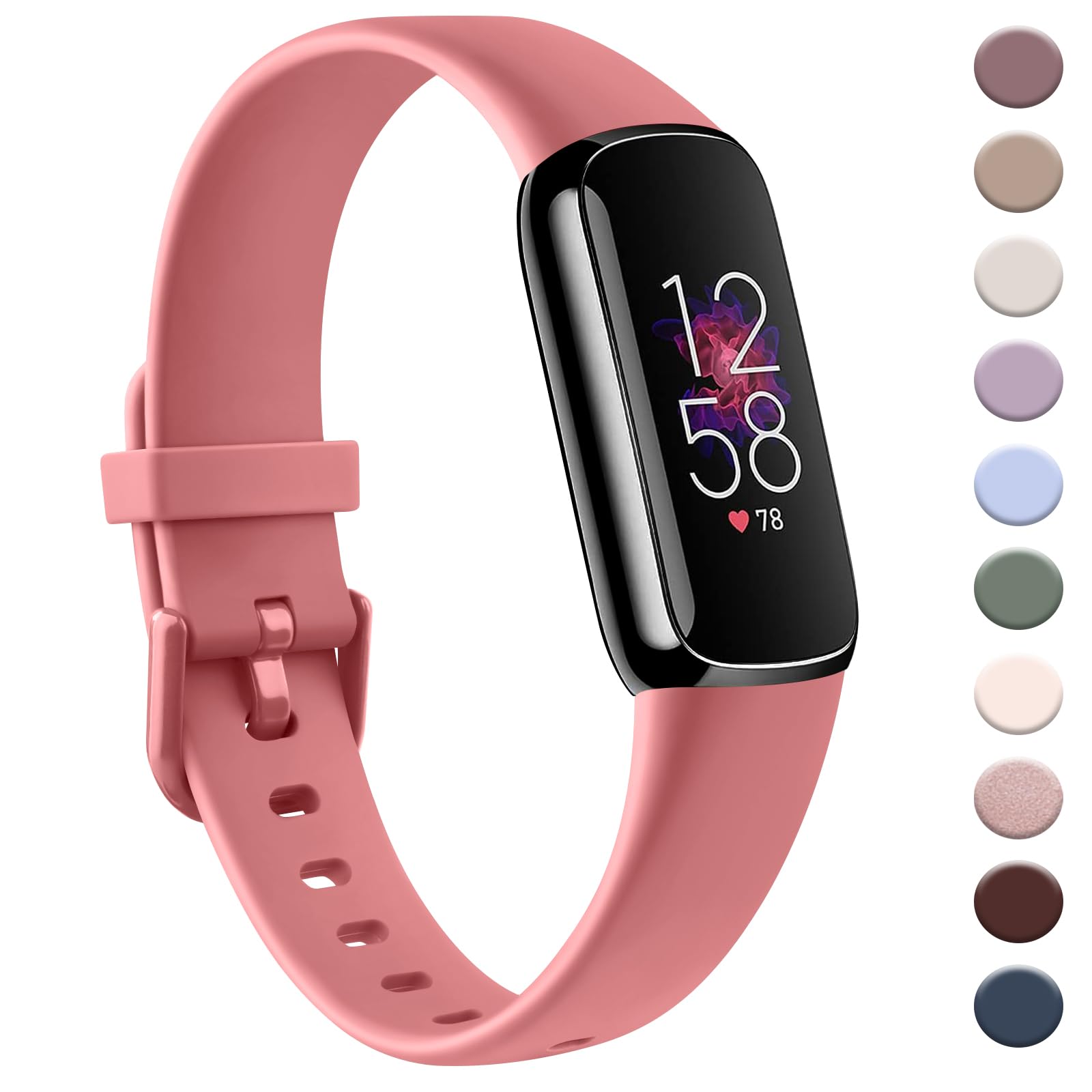 Fitbit Luxe Bands - Soft Silicone Sport Straps for Women & Men | Workout & Daily Wear