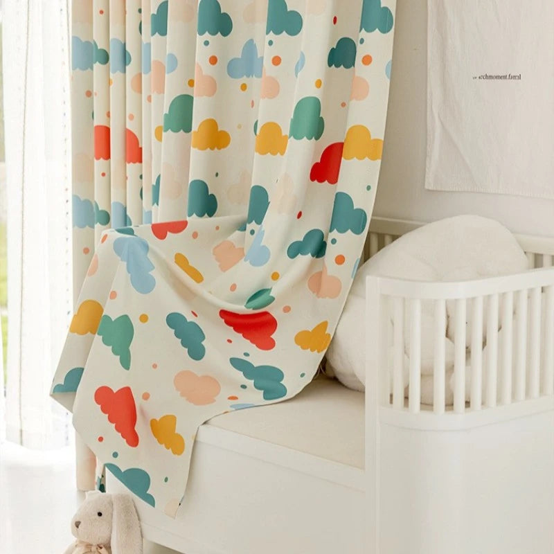 Whimsical Cloud Dreams Custom Nursery Room Curtains - Soft Blackout Window Drapes for Baby's Room Decor & Nursery Theme Ideas