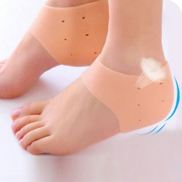 Spefez Women's Silicone Heel Socks for Pain Relief & Crack Repair - Plantar Fasciitis Support with Gel Pad (Half Heel) - Moisturizing Cream - Perfect for Daily Wear, Work & Home Comfort