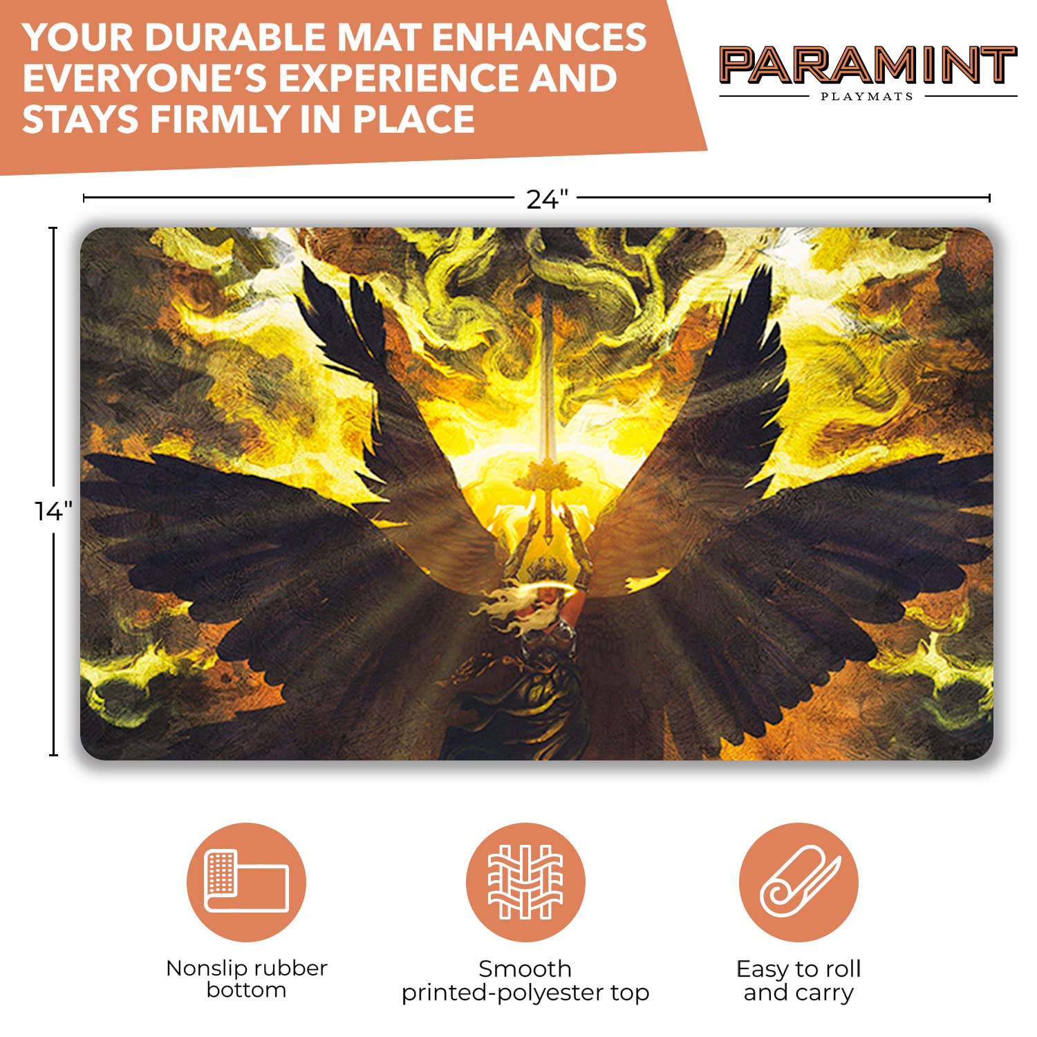Admonition Angel Stitched MTG Playmat by Anato Finnstark - Magic The Gathering Playmat for MTG, YuGiOh & TCG Games - Premium Original Art Gaming Accessories - Perfect for Tournaments, Game Nights & Collectors