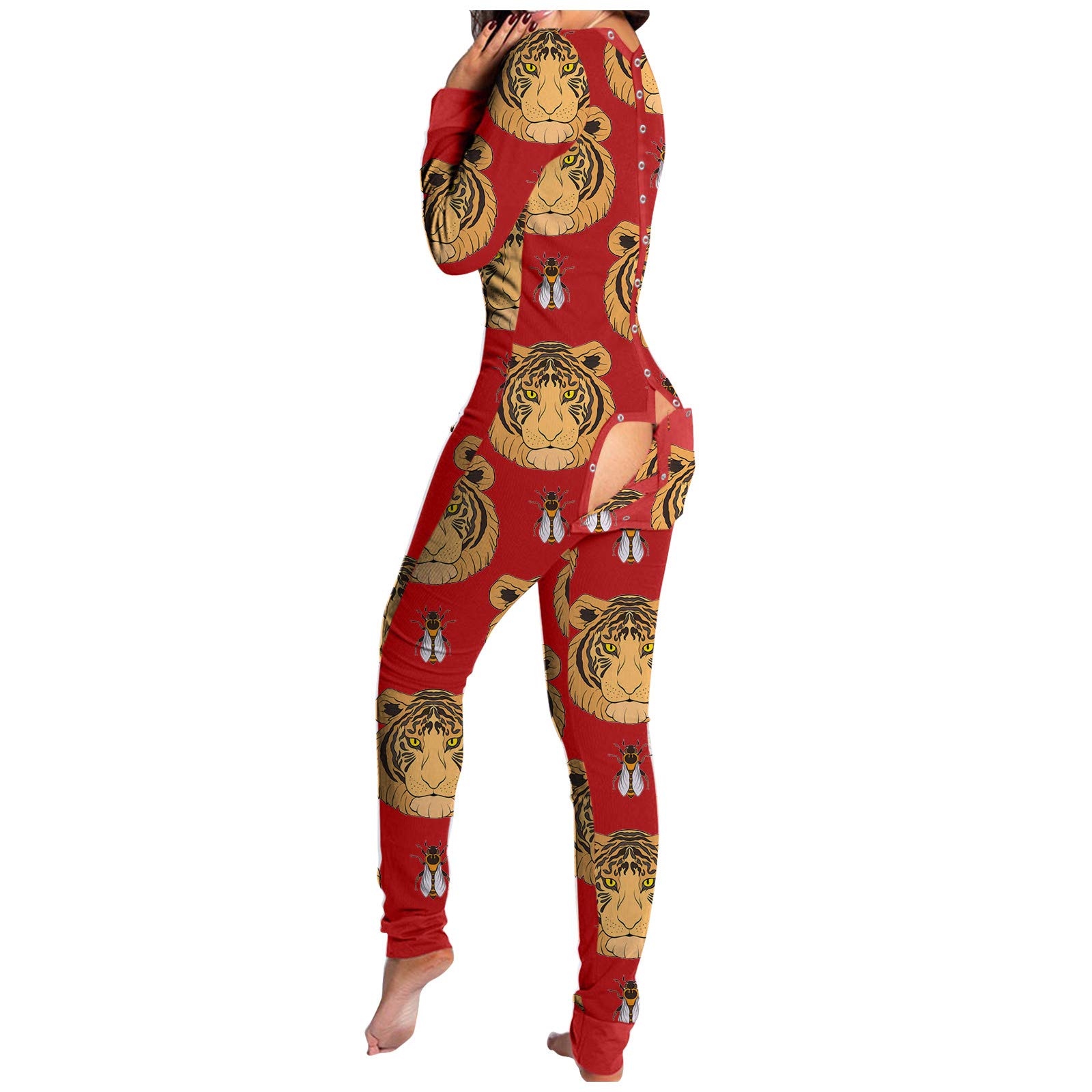 Women's Flap Jumpsuit with Button-Down Design & Butterfly Print - Stylish Functional Romper for Adults | Perfect for Casual Outings, Date Nights & Summer Fashion