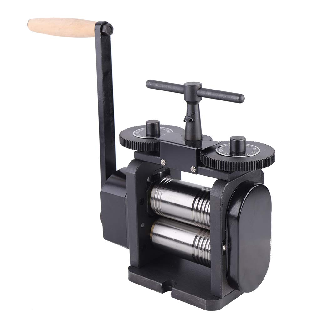 TFCFL 110mm/130mm Wide Manual Jewelry Rolling Mill Machine with 55mm/65mm Diameter Rollers - 4/5mm Max Opening for DIY Metal Forming, Wire Flattening & Jewelry Making - Perfect for Goldsmiths, Silversmiths & Craft Enthusiasts