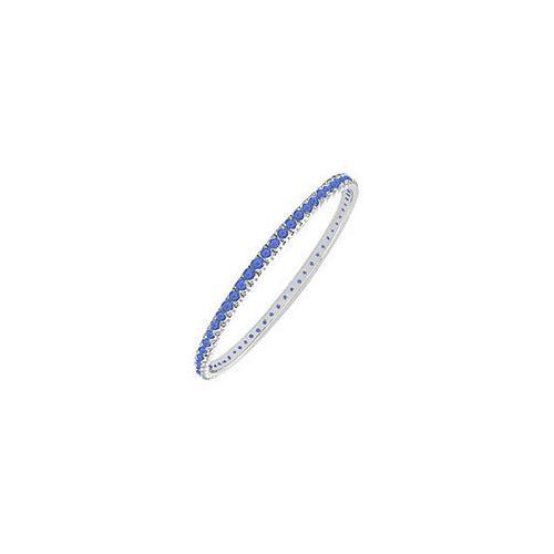 14K White Gold Sapphire Eternity Bangle - 2.00 CT TGW Diamond Bracelet for Women | Elegant Wedding, Anniversary & Special Occasion Jewelry Gift