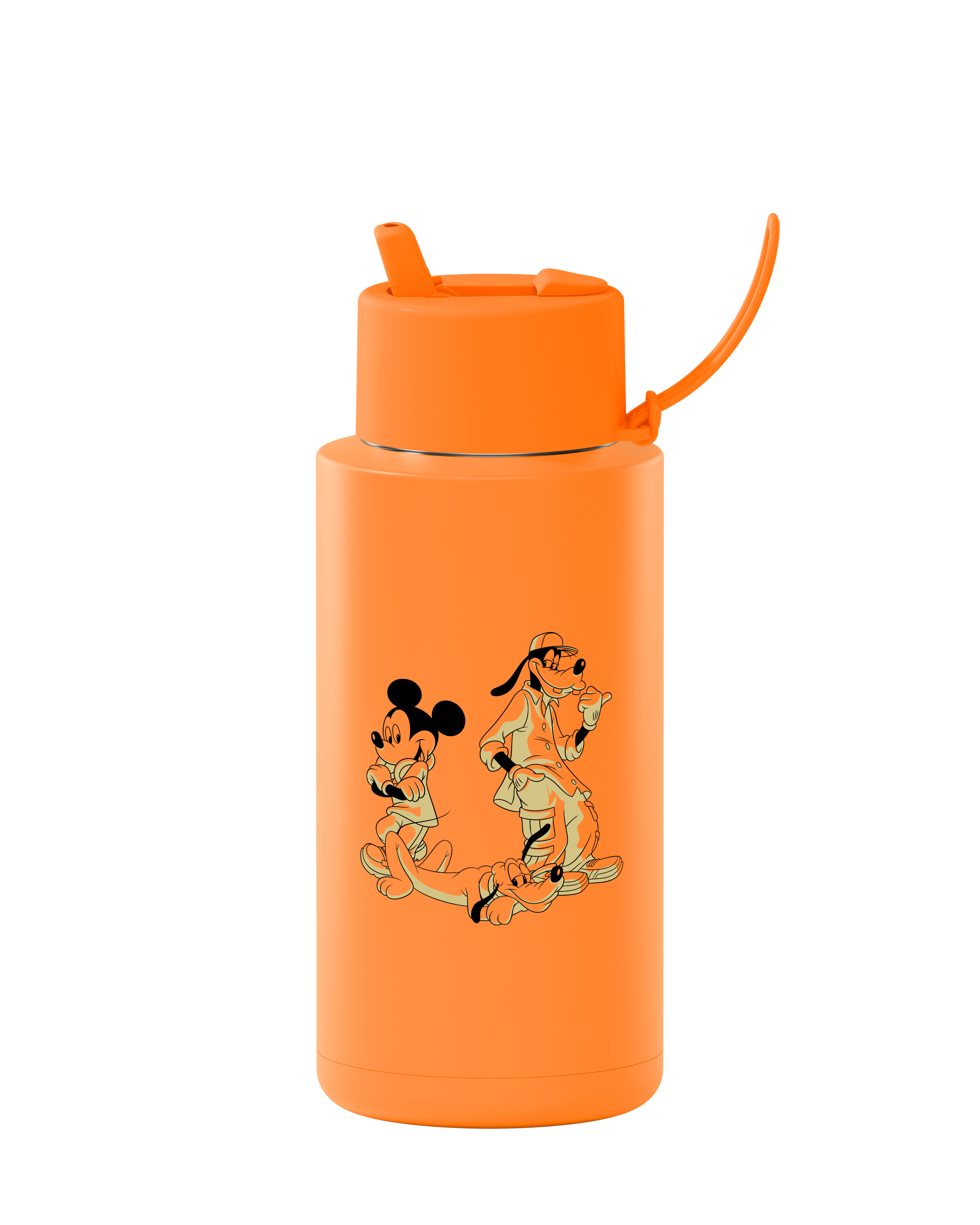 Mickey & Friends Ceramic Reusable Water Bottle 34oz (1000ml) - Insulated Travel Mug for Kids & Adults, Perfect for School, Gym, and Outdoor Activities
