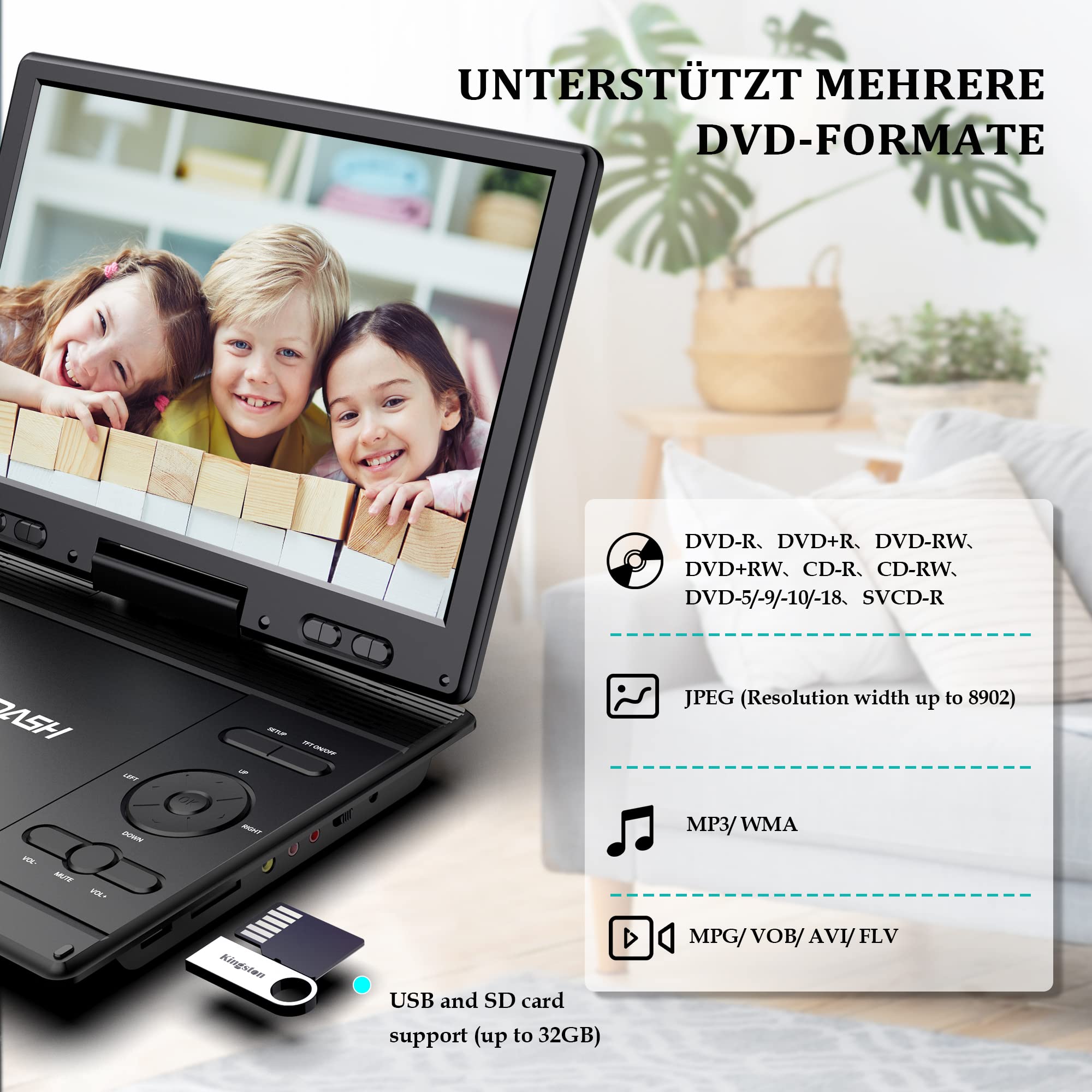 Portable DVD Player for Car - 14.9