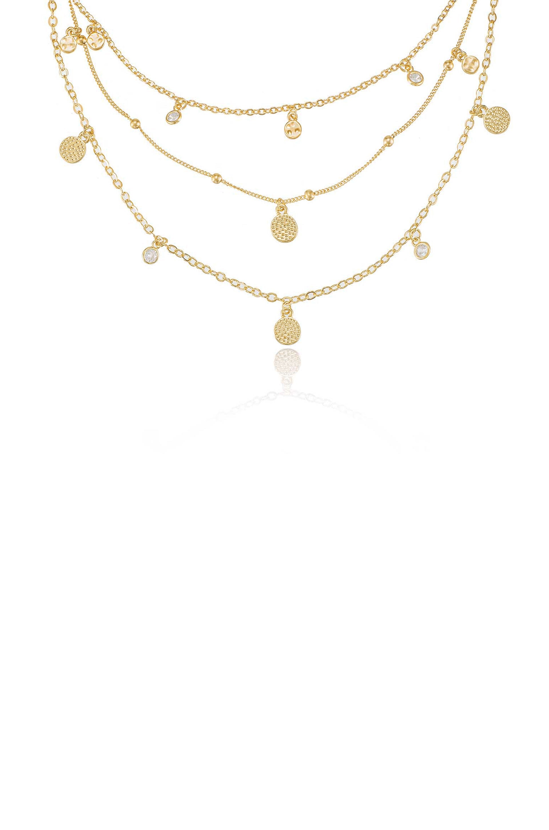 Elegant Crystal Triple Layer Necklace for Women - Perfect for Weddings, Parties & Special Occasions