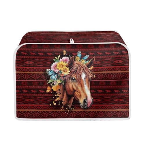 Red and Brown - Aztec Horse Daisy Butterfly