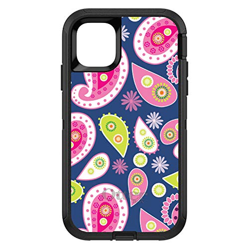 Pink Green Navy Paisley On Black Case