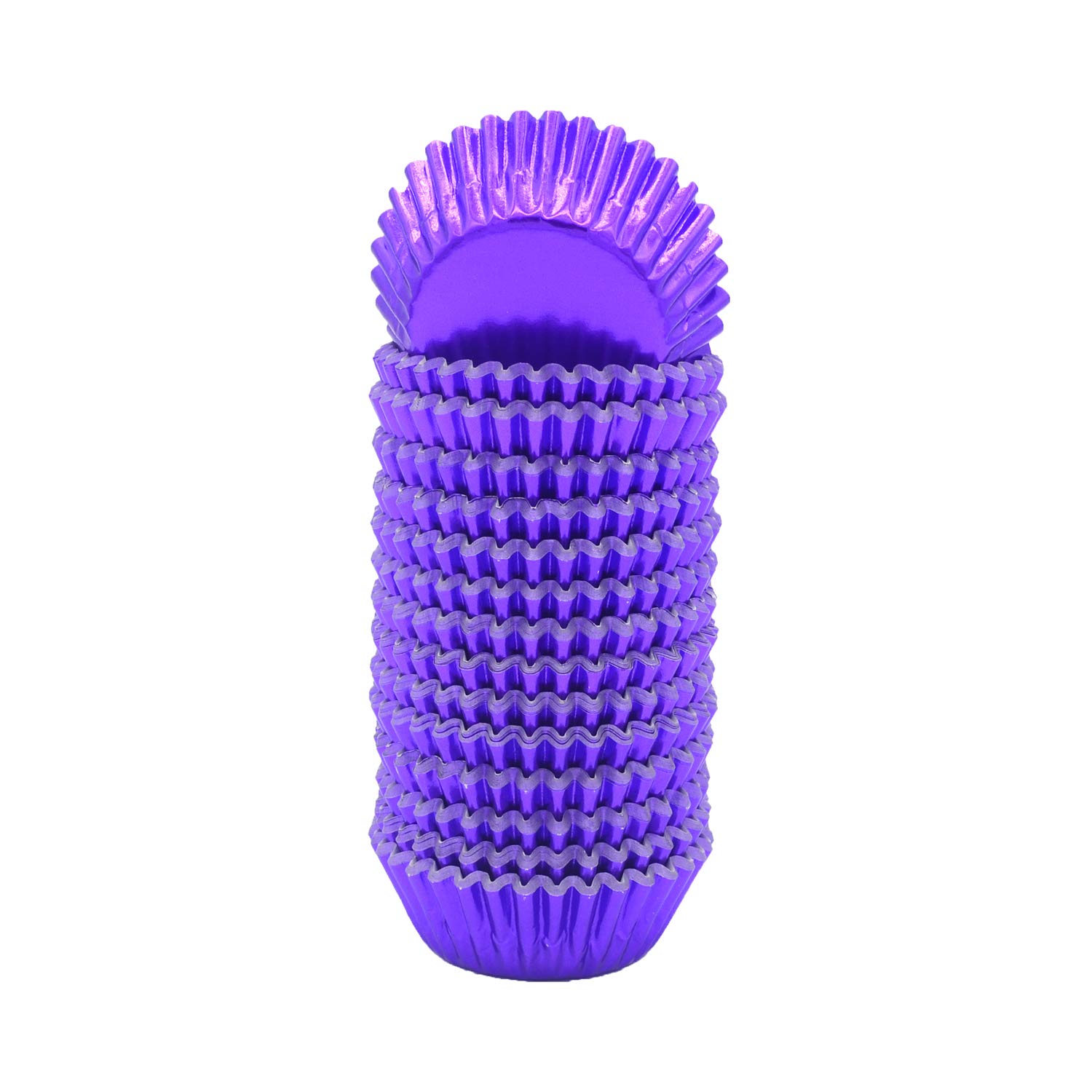 Mini Purple Foil Cupcake Liners - 300 Count Disposable Muffin Baking Cups for Parties, Weddings, Birthdays & Holiday Baking - Perfect for Desserts, Cupcakes & Mini Treats
