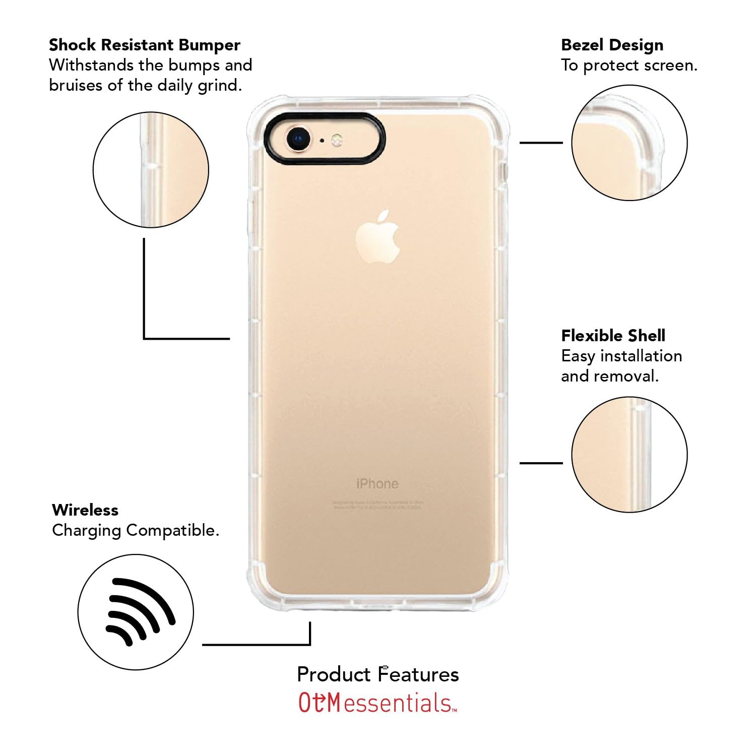 OTM Essentials Rugged Phone Case for iPhone 13 Pro Max - Shockproof Protective Cover with Reinforced Edges in Classic White | Perfect for Temple University Students & Active Lifestyles