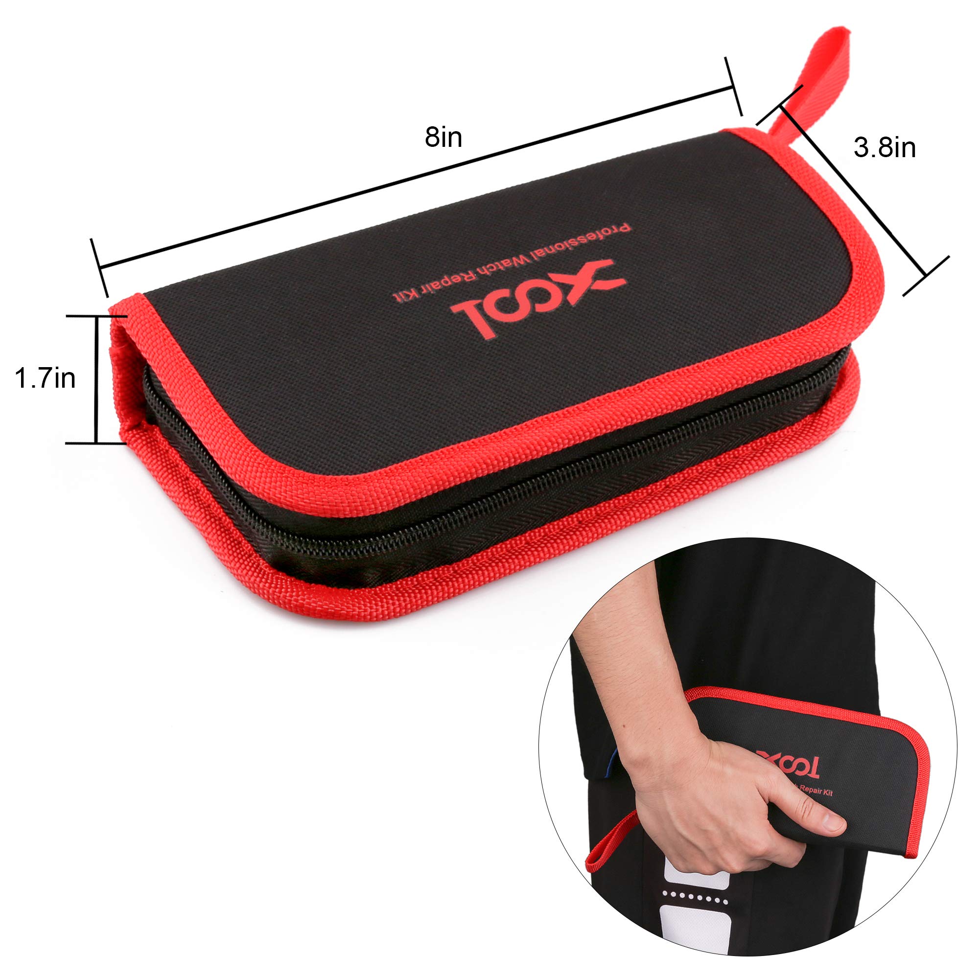 XOOL Professional 151-Piece Watch Repair Tool Kit with Case Opener, Strap Punch & Spring Bar Tool - Complete Watchmaker Set for DIY Watch Band Replacement, Battery Change & Maintenance (Portable Case Included) - Perfect for Watch Enthusiasts, Jewelers & Home Repair