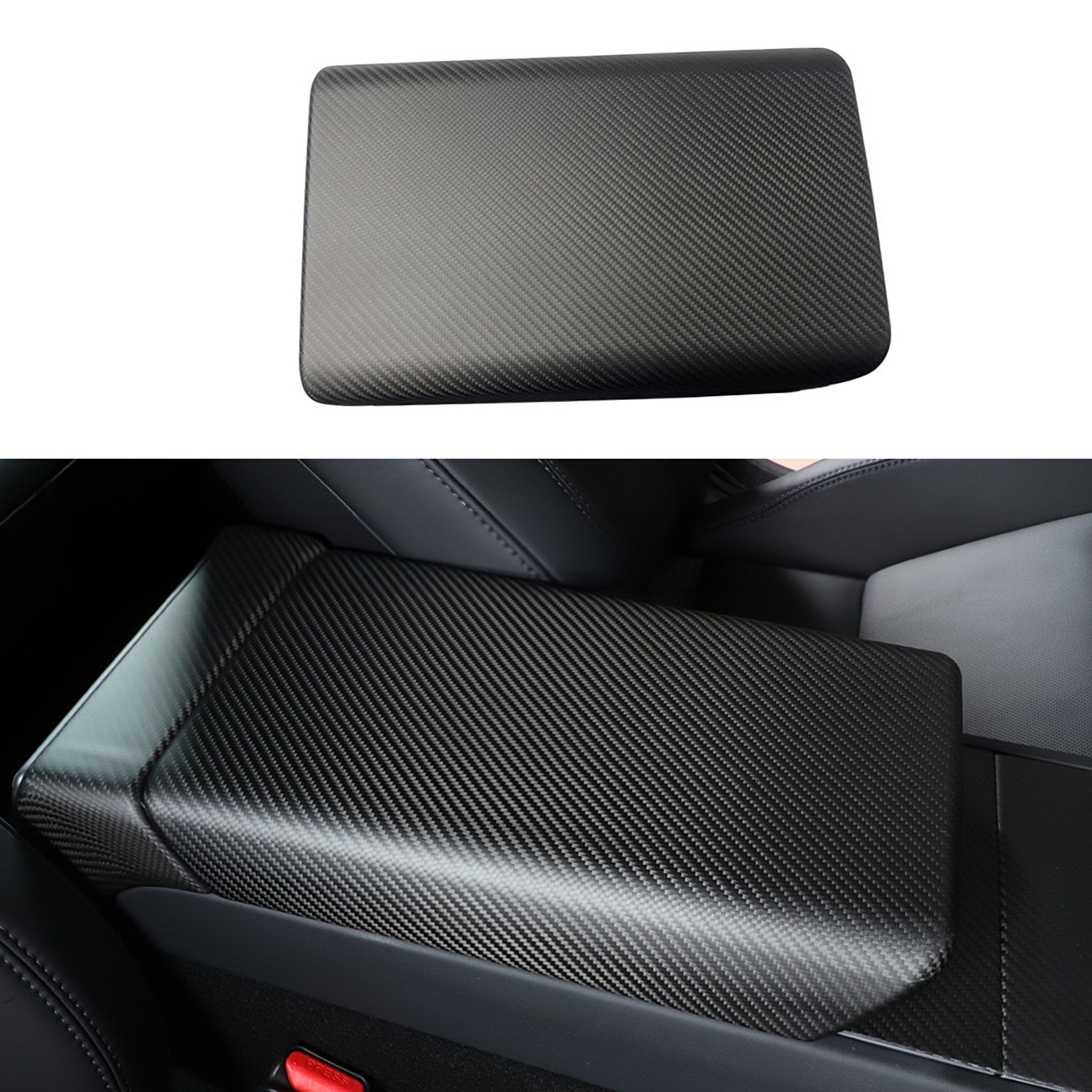 Premium Real Carbon Fiber Armrest Box Cover for 2024+ Tesla Model 3 Highland | Interior Upgrade Accessory | Perfect for Daily Driving & Car Enthusiasts