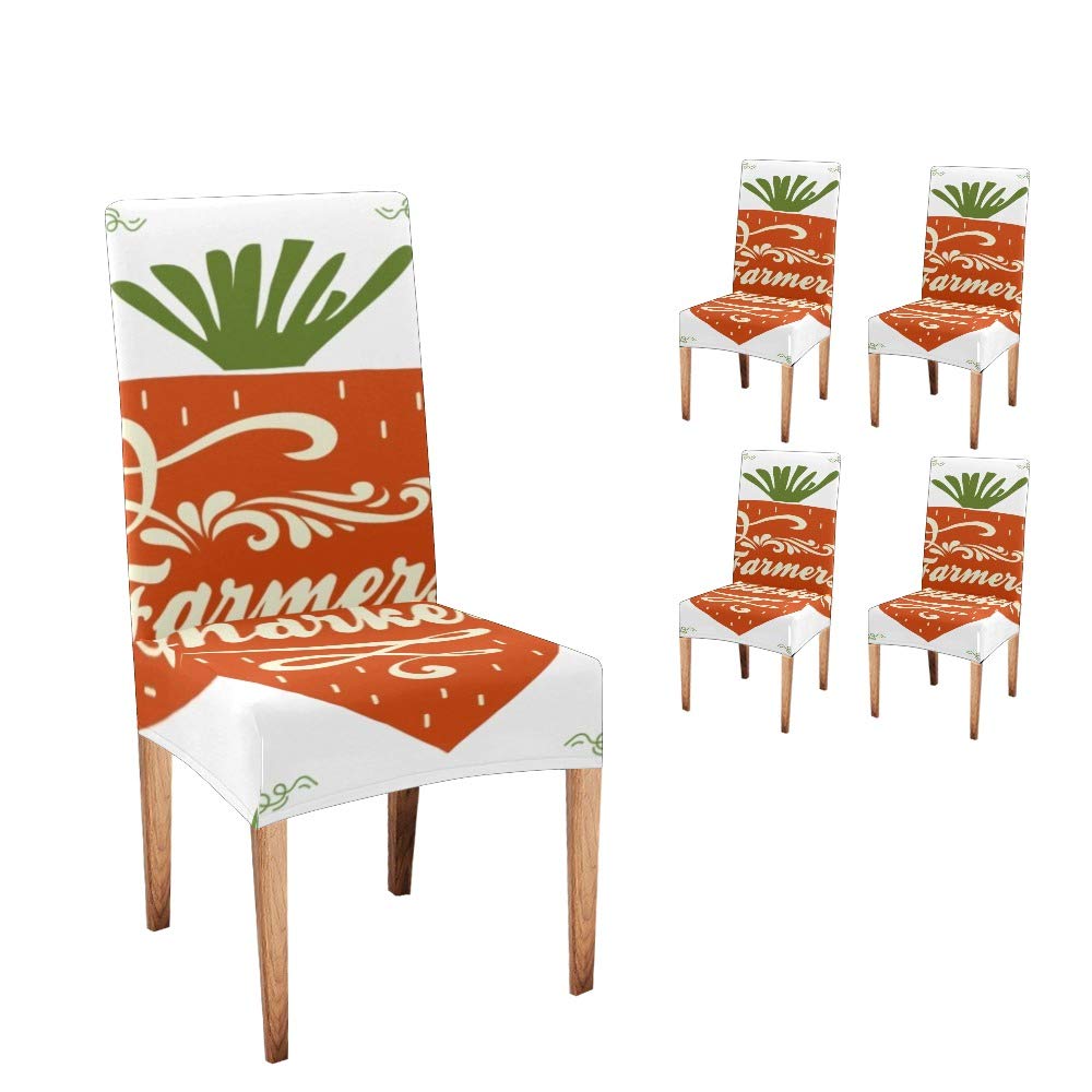 Premium CUXWEOT Dining Chair Covers Set of 4 - Washable Stretchable Slipcovers for Kitchen, Restaurant & Party Decor - Perfect Vegetable Protector Seat Covers for Home, Wedding & Special Events