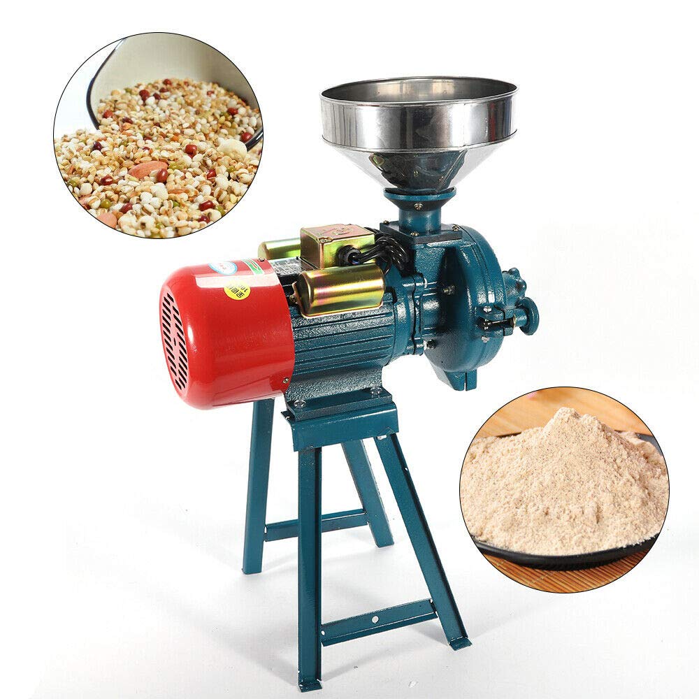 110V 1500W Commercial Electric Grain Mill - Heavy Duty Spice Grinder for Wheat, Corn, Coffee, Rice, Soybean & Herbs - Dry Powder Machine for Home Kitchen & Bakery Use - Perfect for Making Flour, Animal Feed & Medicinal Powders