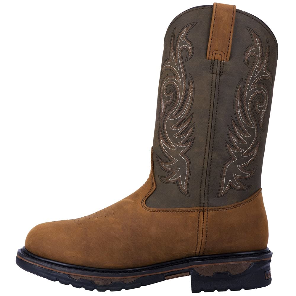 Laredo Men's 11 Inch Waterproof Soft Toe Work Boots - Brown Leather Duty Boots for Construction, Hiking & Outdoor Work
