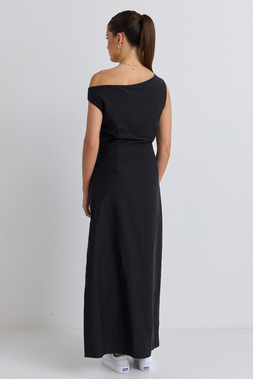 Elegant Black Off-Shoulder Bodycon Maxi Dress for Women - Perfect for Evening Parties, Weddings & Date Nights