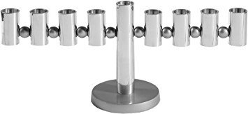 Yair Emanuel 9-Branch Silver Hanukkah Menorah - Judaica Candle Holder for Hanukkah Celebrations - Perfect for Jewish Holidays, Home Decor & Gift Giving