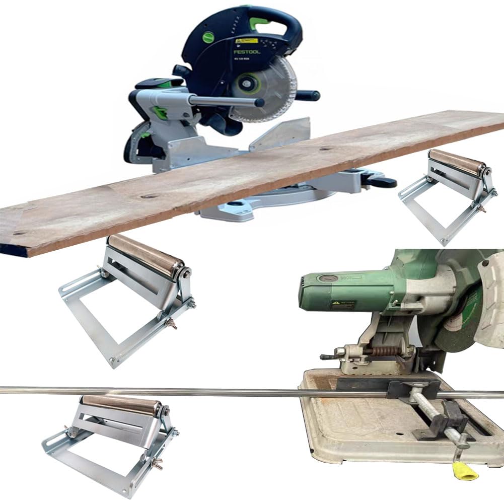Adjustable Miter Saw Roller Stand - Heavy Duty 280 Lbs Capacity Woodworking Support Frame with Height Adjustment (2.3
