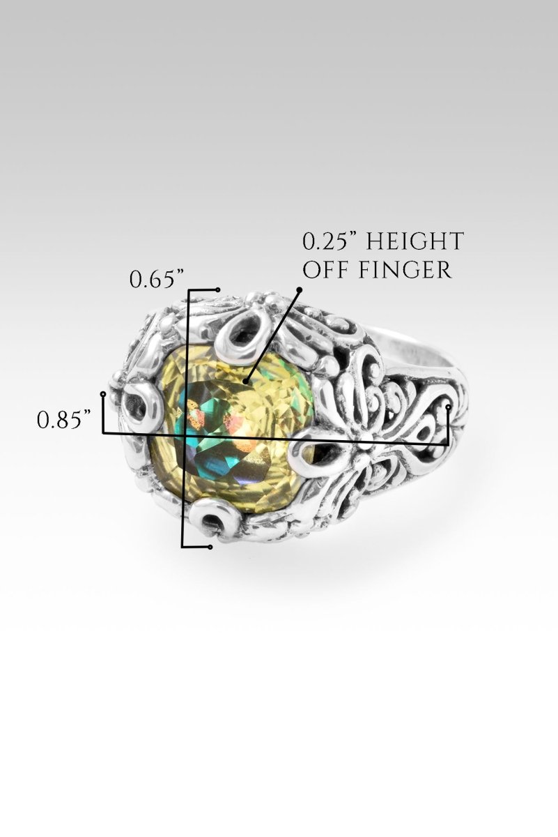 U R My Promise Land Ring II™ in Jealous Yellow™ Mystic Quartz - Elegant Statement Jewelry for Women, Perfect for Anniversaries, Engagements & Special Occasions