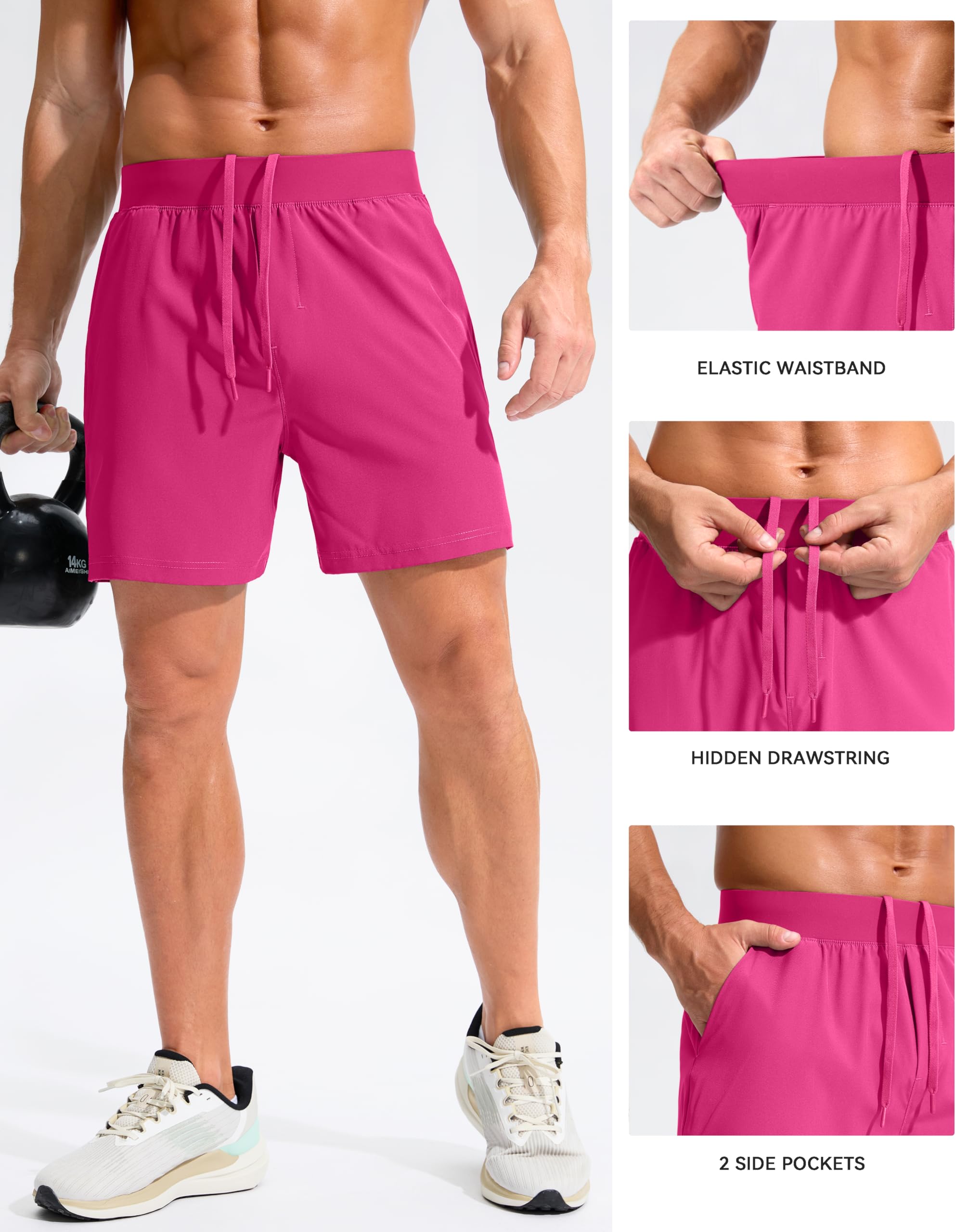 **Soothfeel Men's 5 Inch Running Shorts with Zipper Pockets - Quick Dry, Breathable Athletic Shorts for Gym, Workout, Tennis & Sports | Lightweight & Comfortable for Jogging, Training & Active Lifestyle**