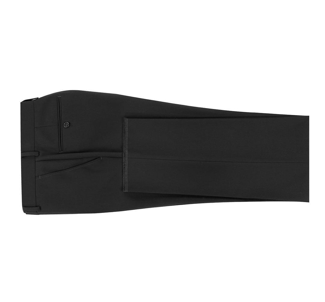 Stylish Black Flat Front Pants for Men - Comfortable Slim Fit Dress Trousers for Office, Business Casual & Formal Occasions