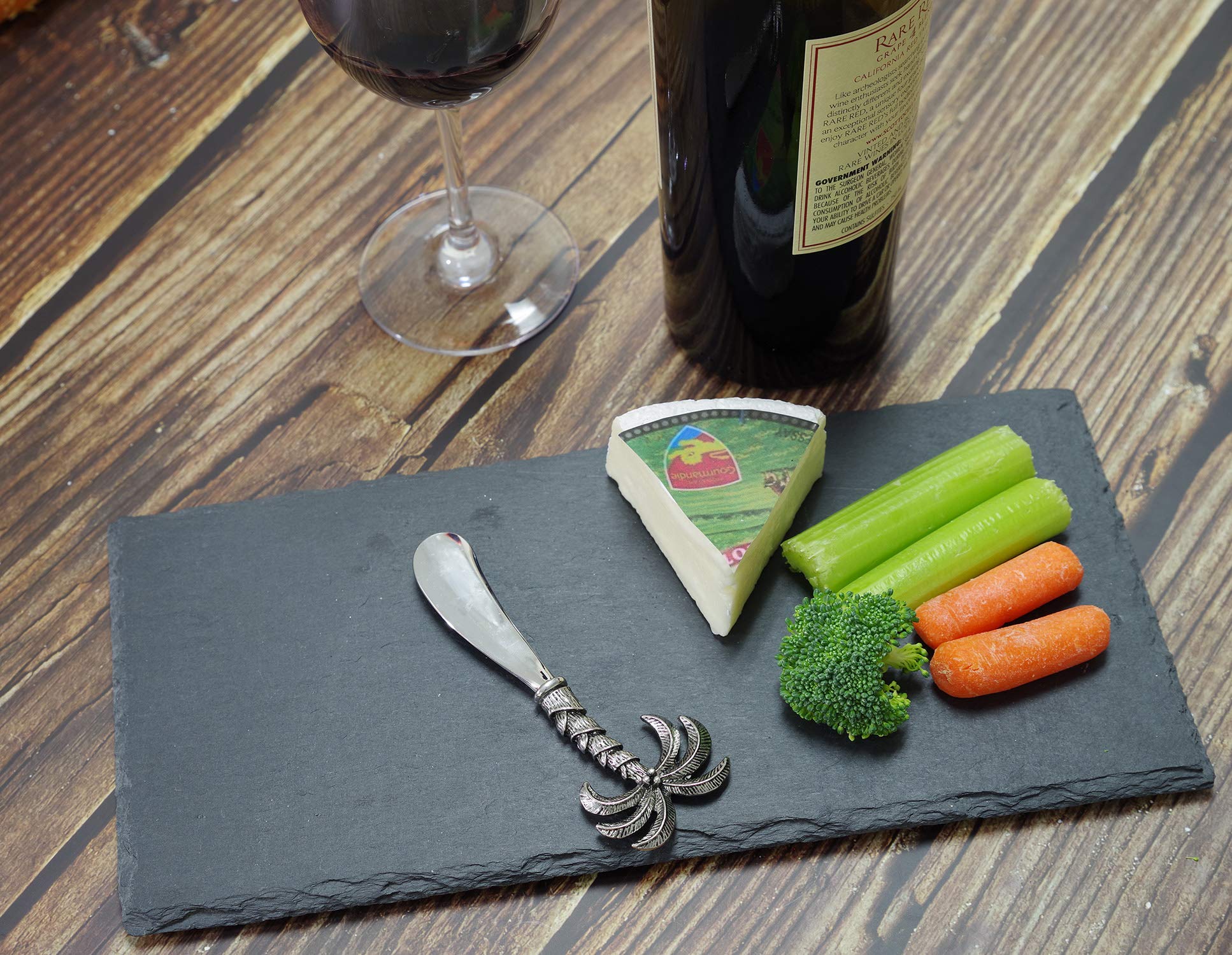 2-Piece Zinc Alloy Cheese and Butter Spreader Knife Set with Palm Tree Design - Perfect for Cheese Boards, Charcuterie Platters and Dinner Parties