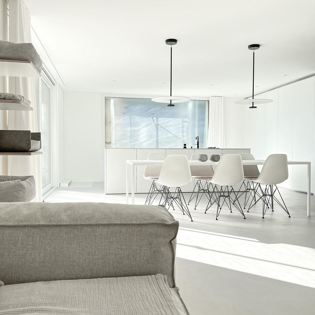 Modern Flat Pendant Light Fixture - Sleek Minimalist Ceiling Lamp for Kitchen Island, Dining Room & Bedroom Lighting - Energy Efficient LED Hanging Light with Adjustable Cord