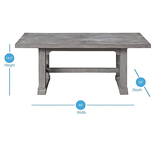 BOWERY HILL Dove Gray Coffee Table - Modern Living Room Accent Table with Storage Shelf - Perfect for Small Spaces, Apartments & Home Decor