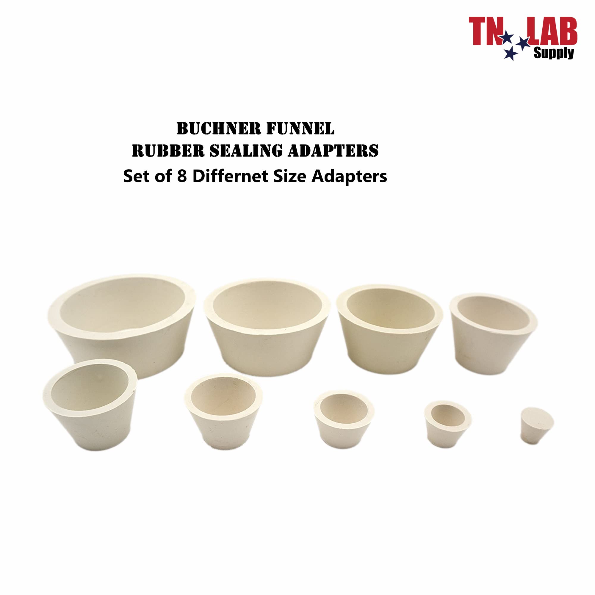 Buchner Funnel Vacuum Filtration Kit - 8 Sizes Laboratory Glassware Set for Chemistry Experiments & Scientific Research - Perfect for Solvent Filtration, Distillation & Lab Analysis