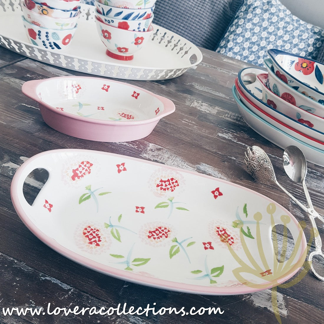 Handmade Pink Blossom Oval Ceramic Baking Dish - 12 Inch Porcelain Casserole Pan for Oven, Microwave & Dishwasher | Perfect for Casseroles, Lasagna, Desserts & Holiday Baking