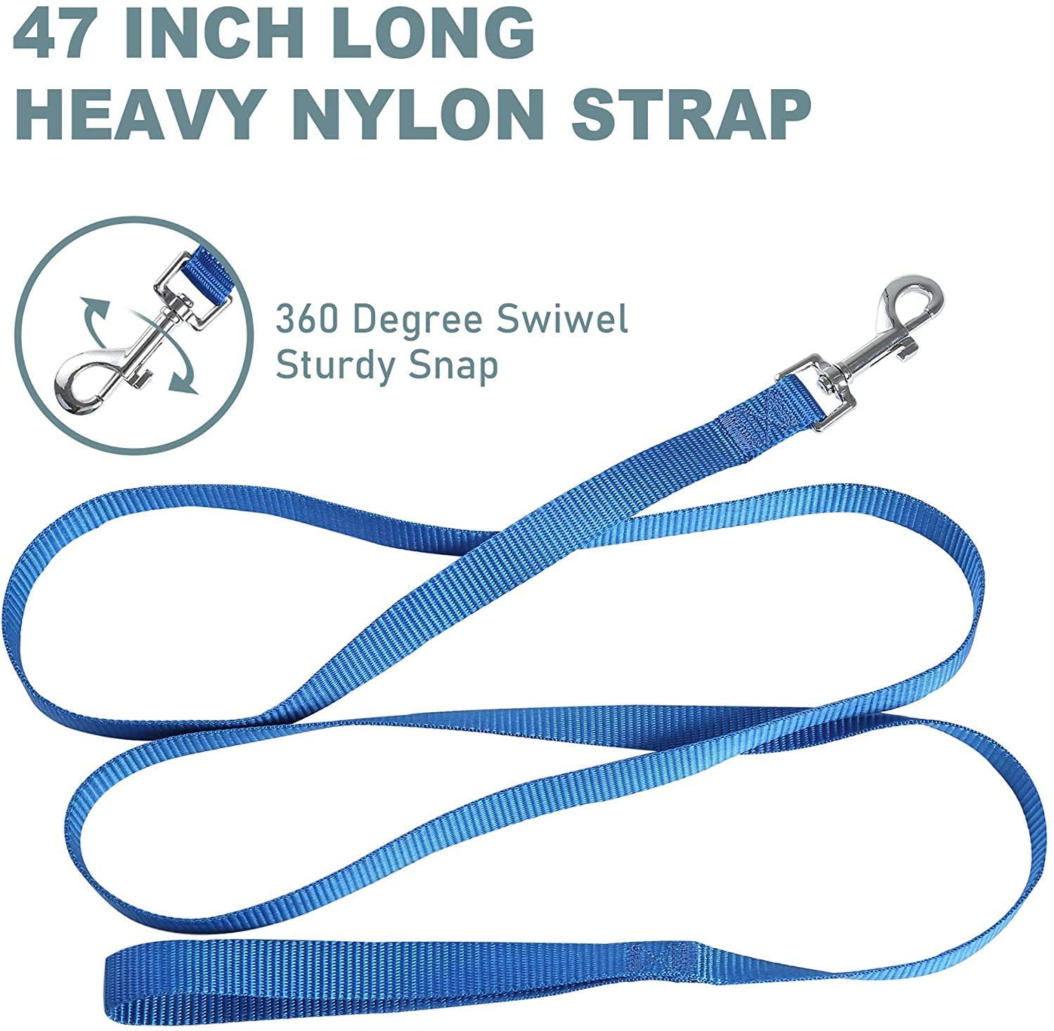 **Woofy Dogs Classic Nylon Collar and Leash Set for Small & Medium Dogs – Adjustable Quick-Release Pet Collar with 15MM Leash (Blue) – Perfect for Walking, Training & Outdoor Adventures**