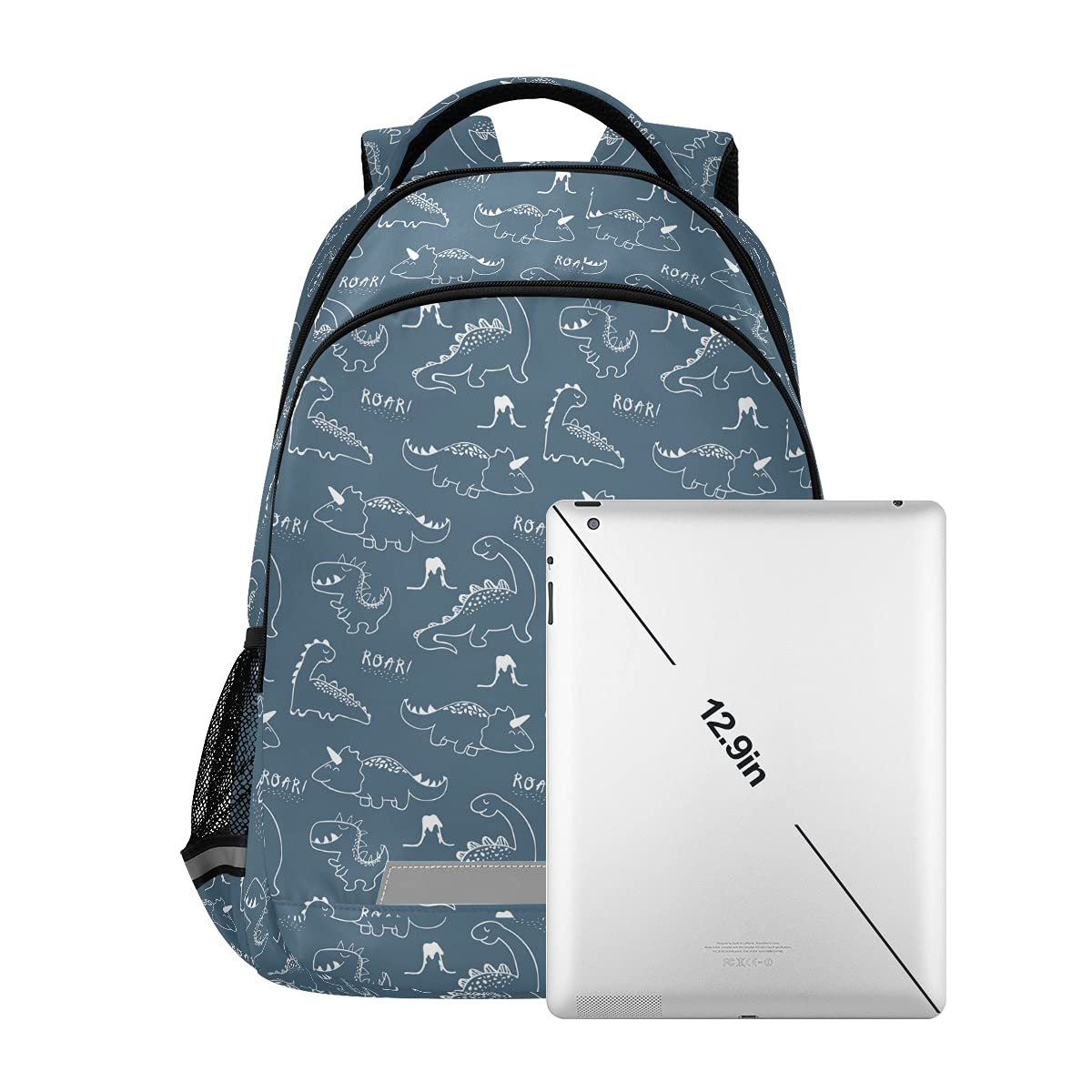 Durable Dinosaur School Backpack with Adjustable Chest Strap - Kids Laptop Backpack for Boys & Girls - Lightweight Travel & Hiking Rucksack - Perfect for School, Camping & Outdoor Adventures